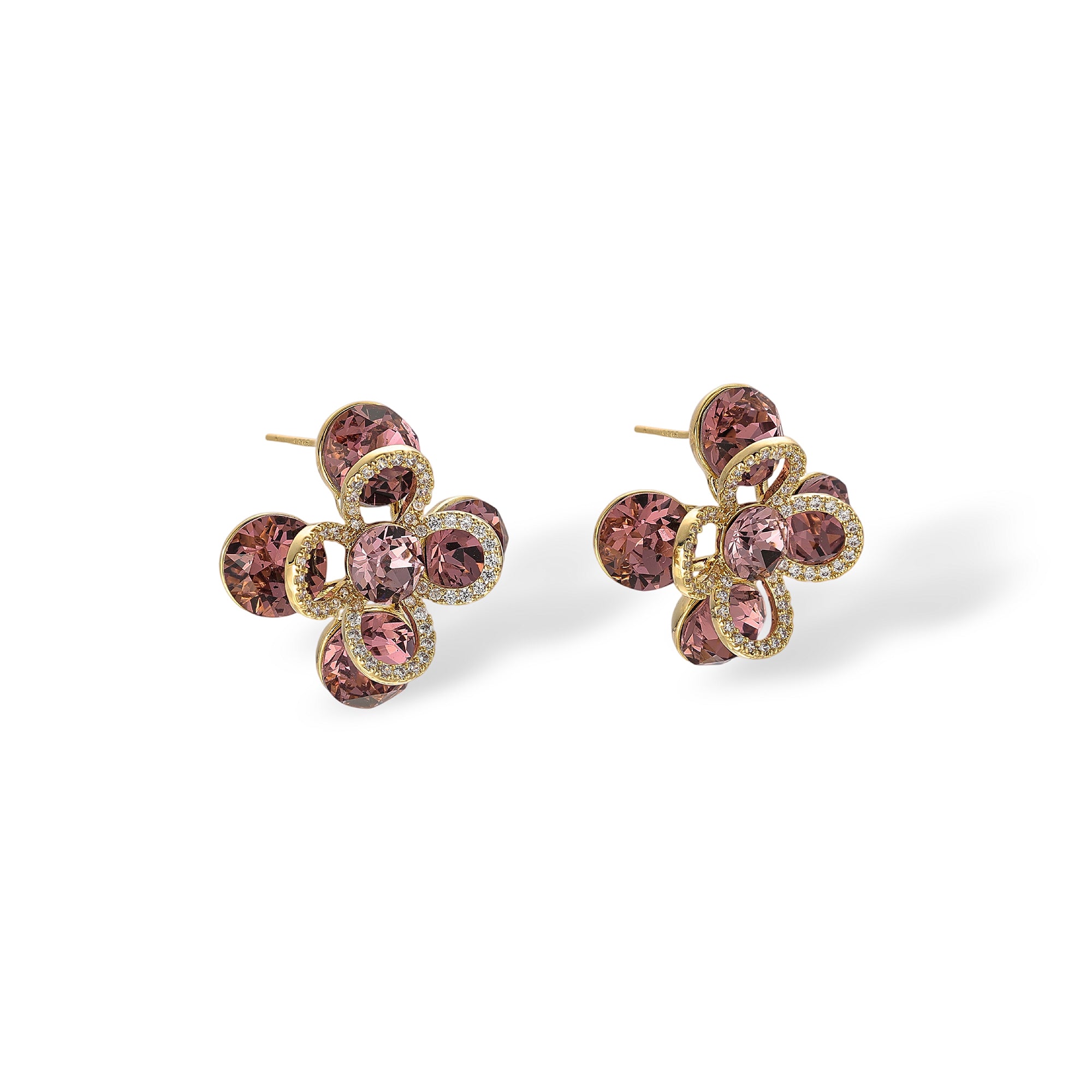 Héliaque Floral 14K Stud Earrings