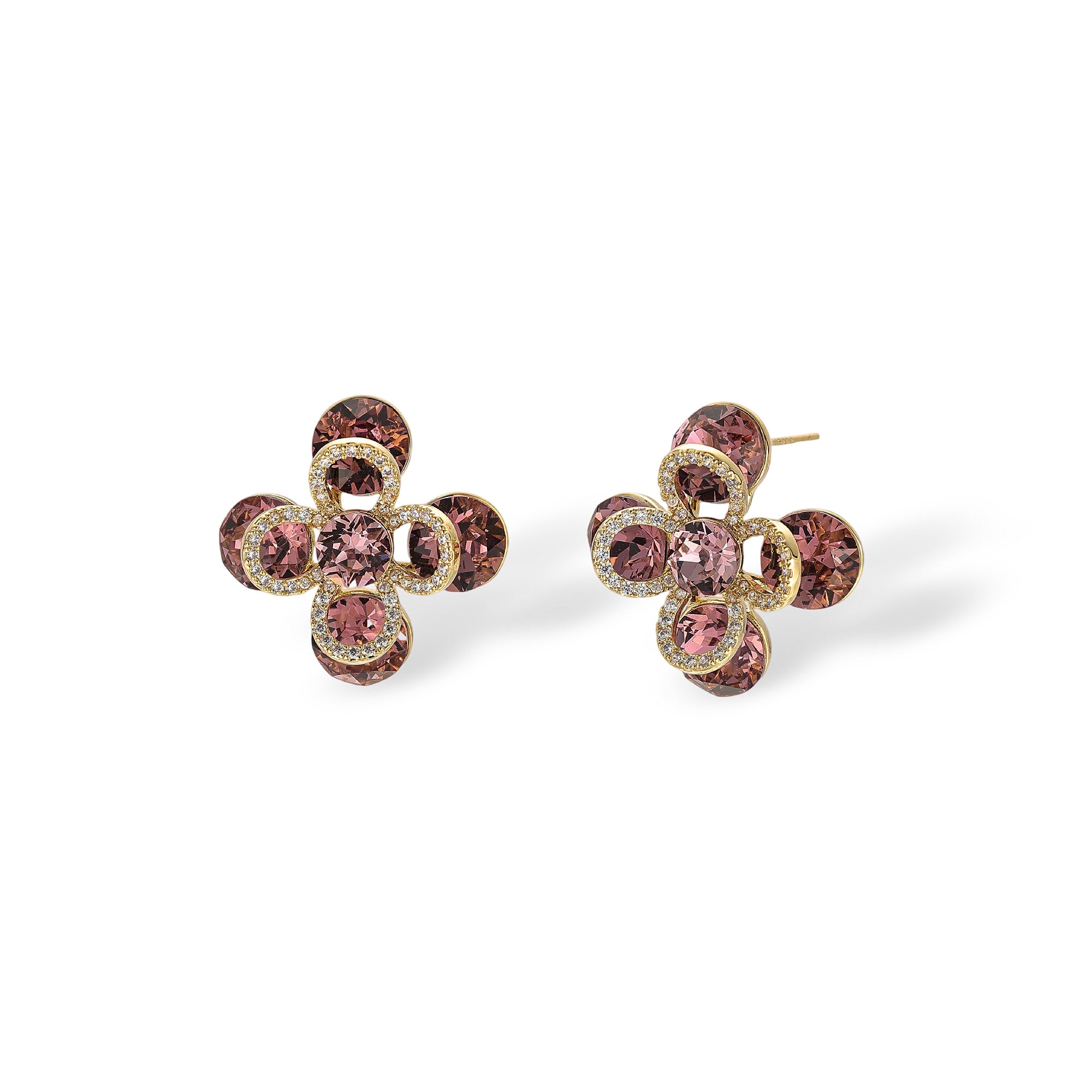 Héliaque Floral 14K Stud Earrings