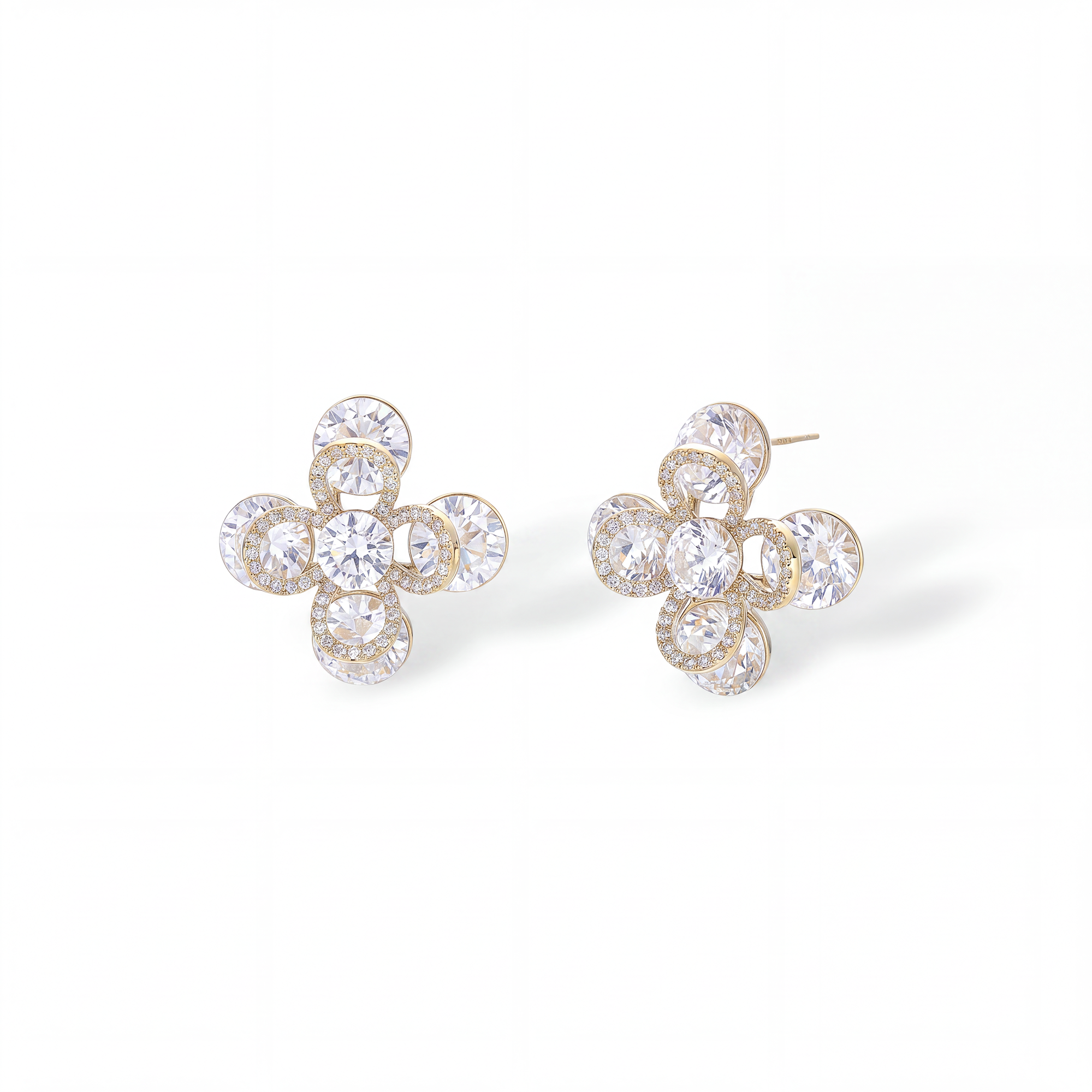Héliaque Floral 14K Stud Earrings