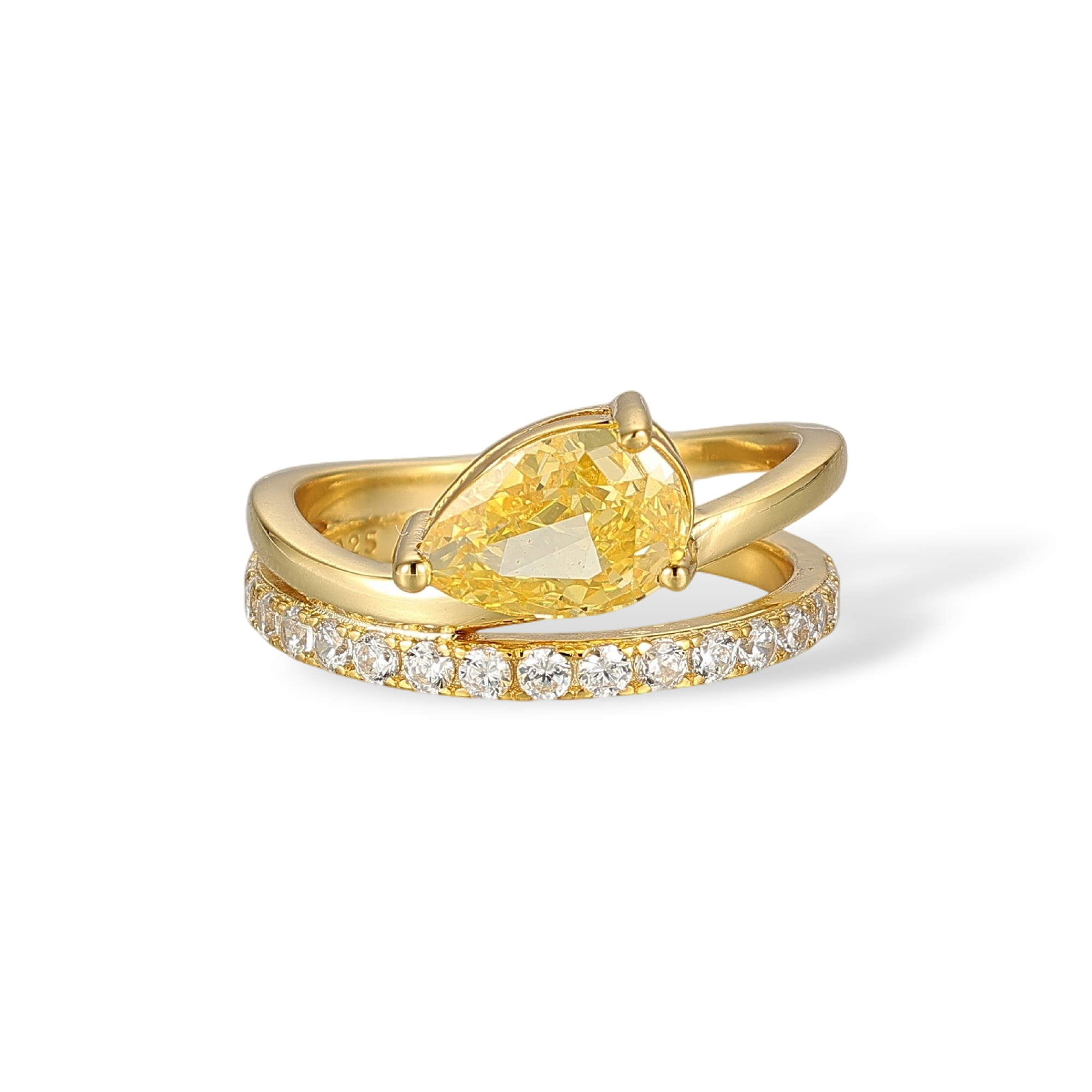Herwina Yellow Teardrop Ring