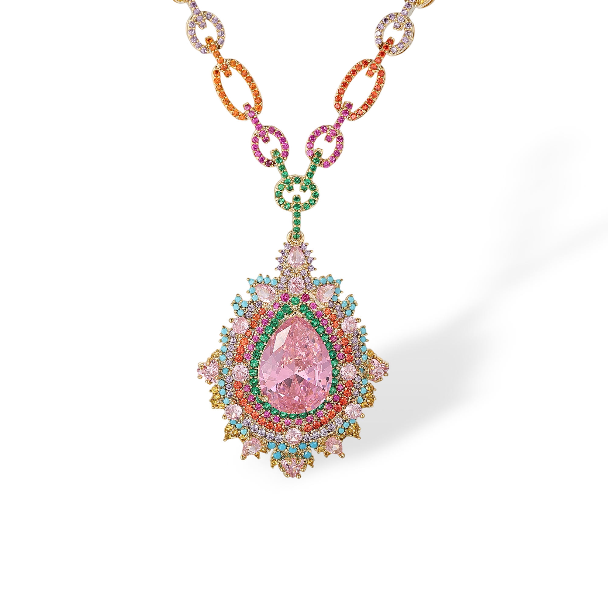 Iseult Multicolor Teardrop Necklace