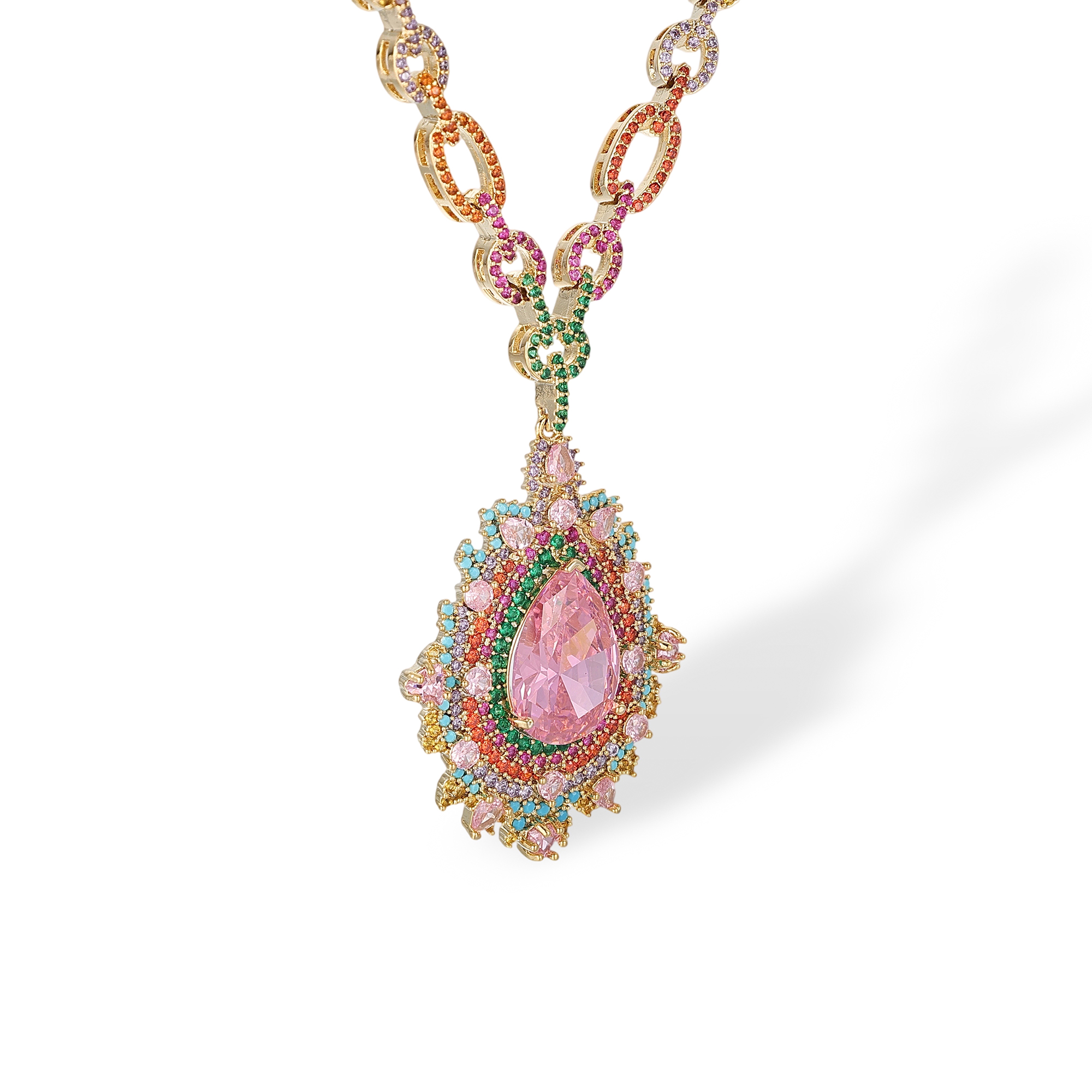 Iseult Multicolor Teardrop Necklace