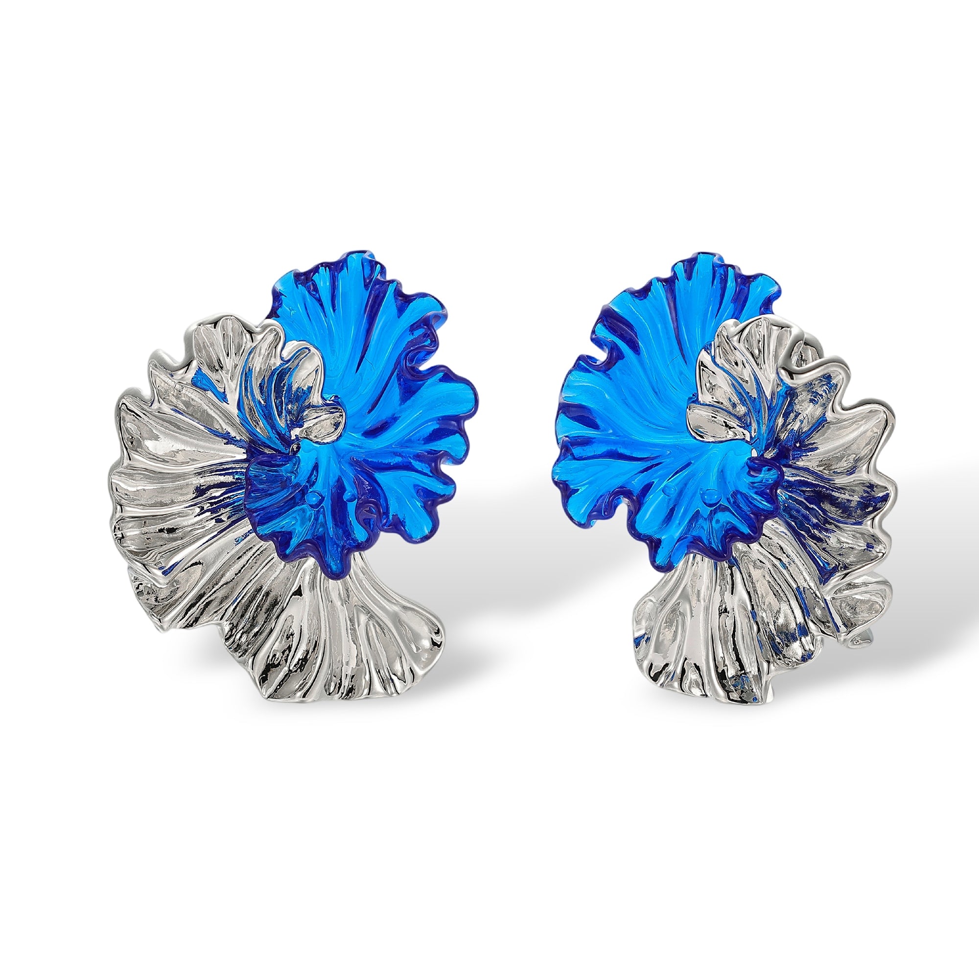 Italienne Ruffled Petal Earrings