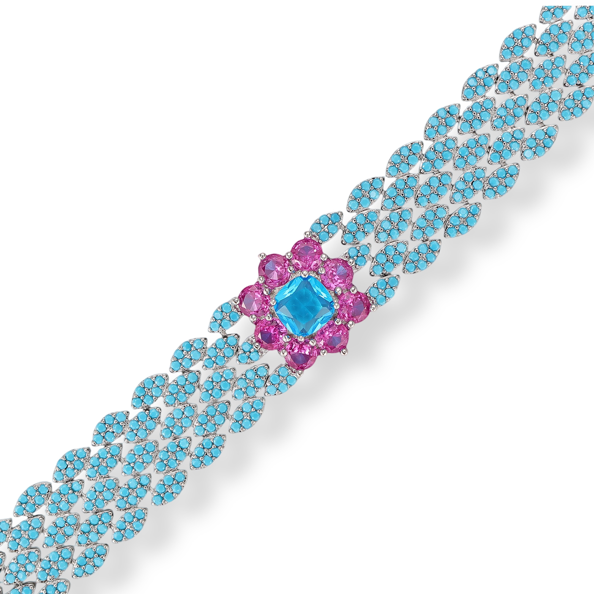 Joconde Blue Marquise Floral Bracelet