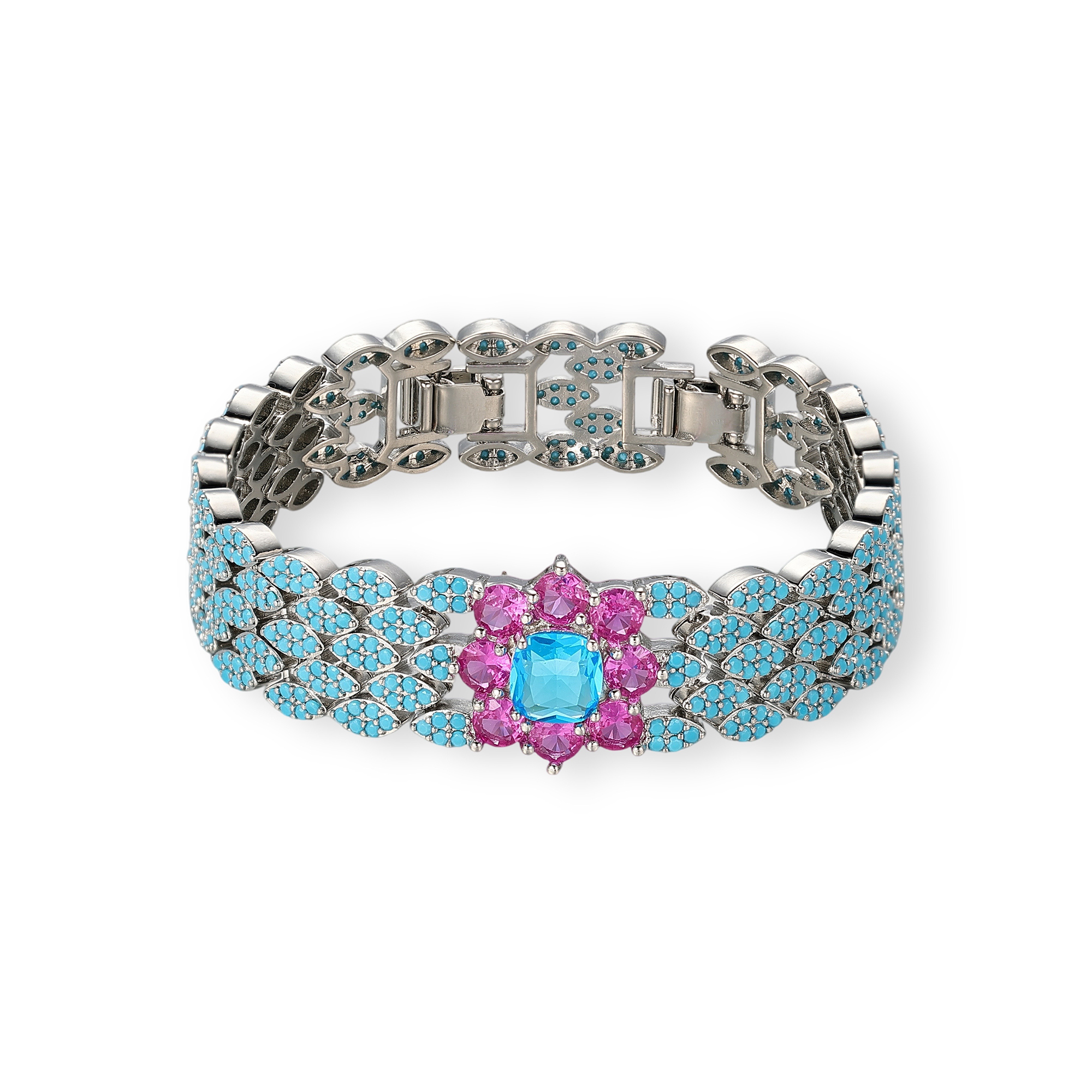 Joconde Blue Marquise Floral Bracelet