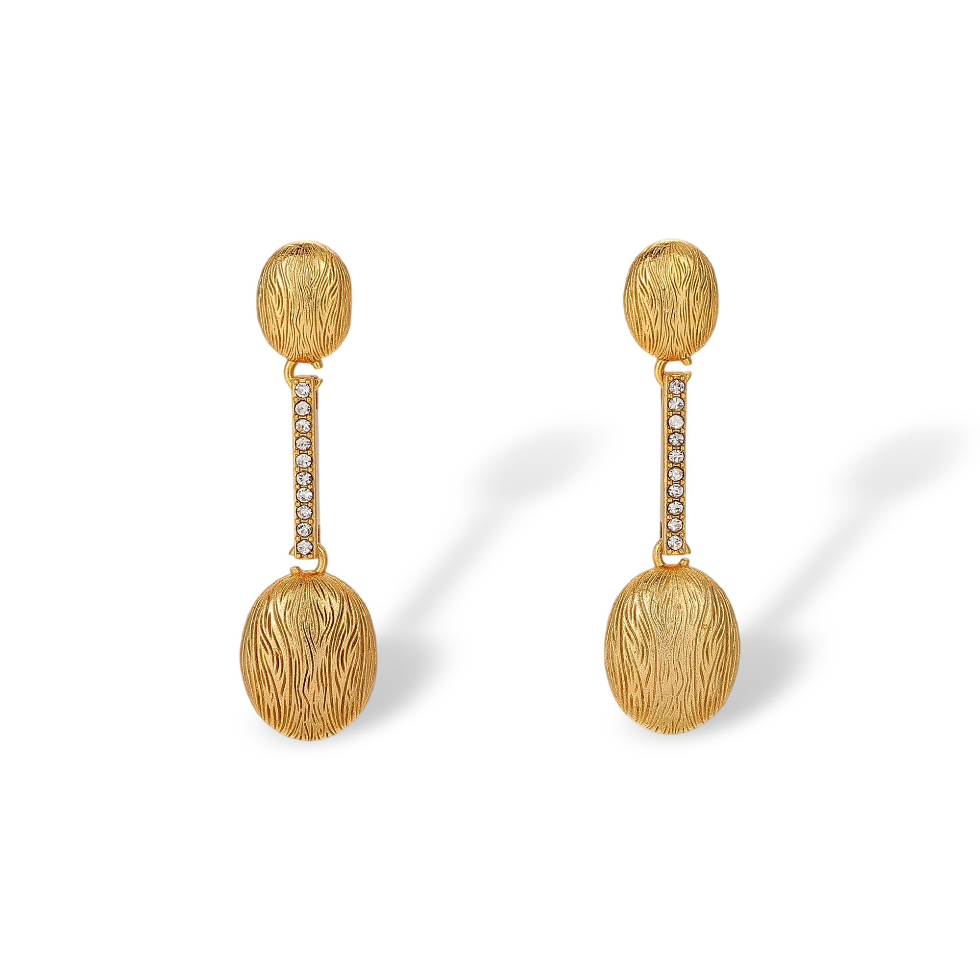 Johanna 18K Gold Oval Drop Earrings