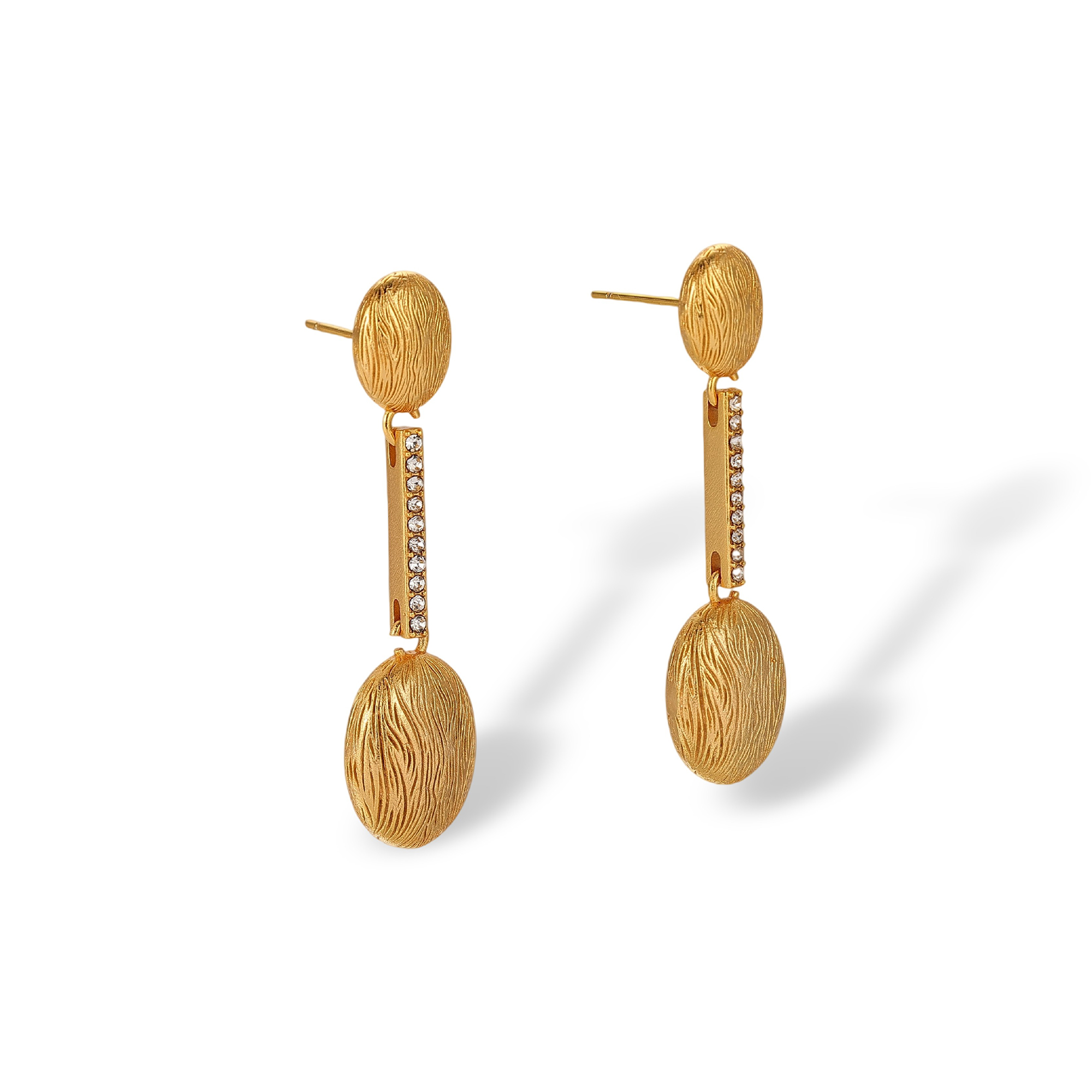 Johanna 18K Gold Oval Drop Earrings