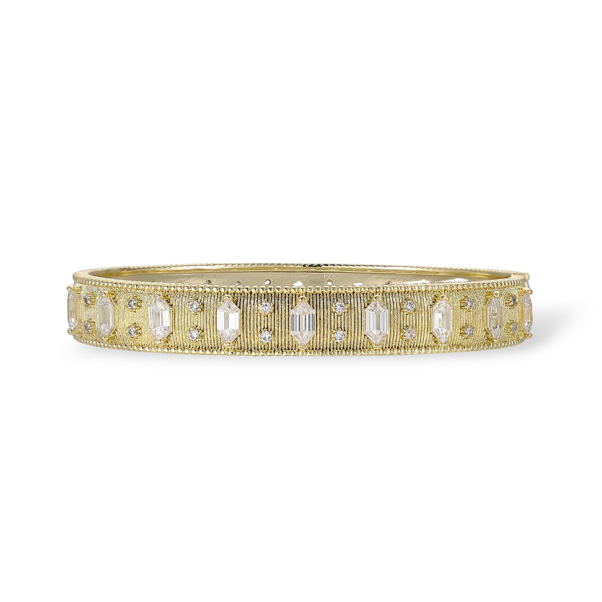 Jouvence 14K Gold Hexagonal Bangle