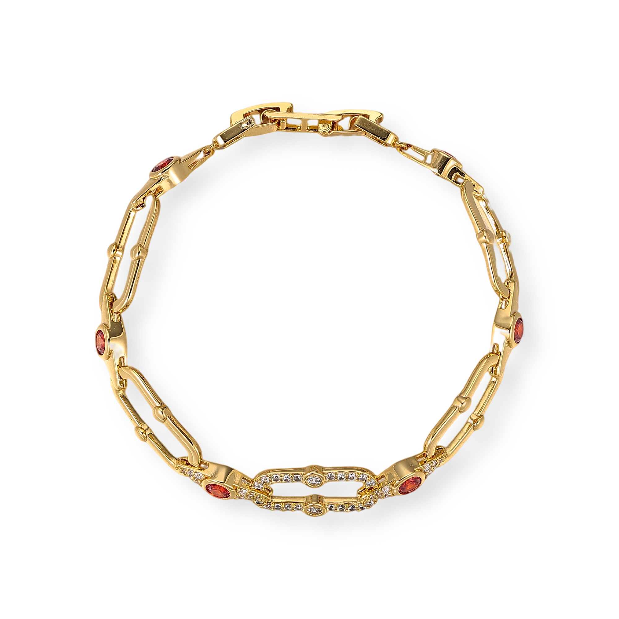 Juliennette 18K Gold Oval Link Bracelet