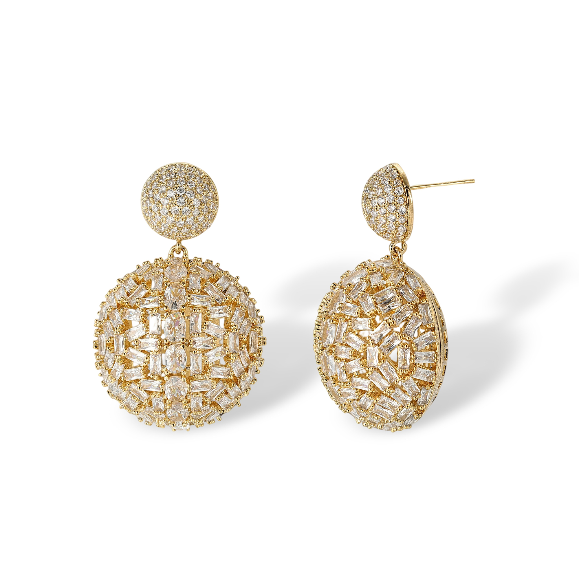Juliette 18K Gold Spherical Drop Earrings