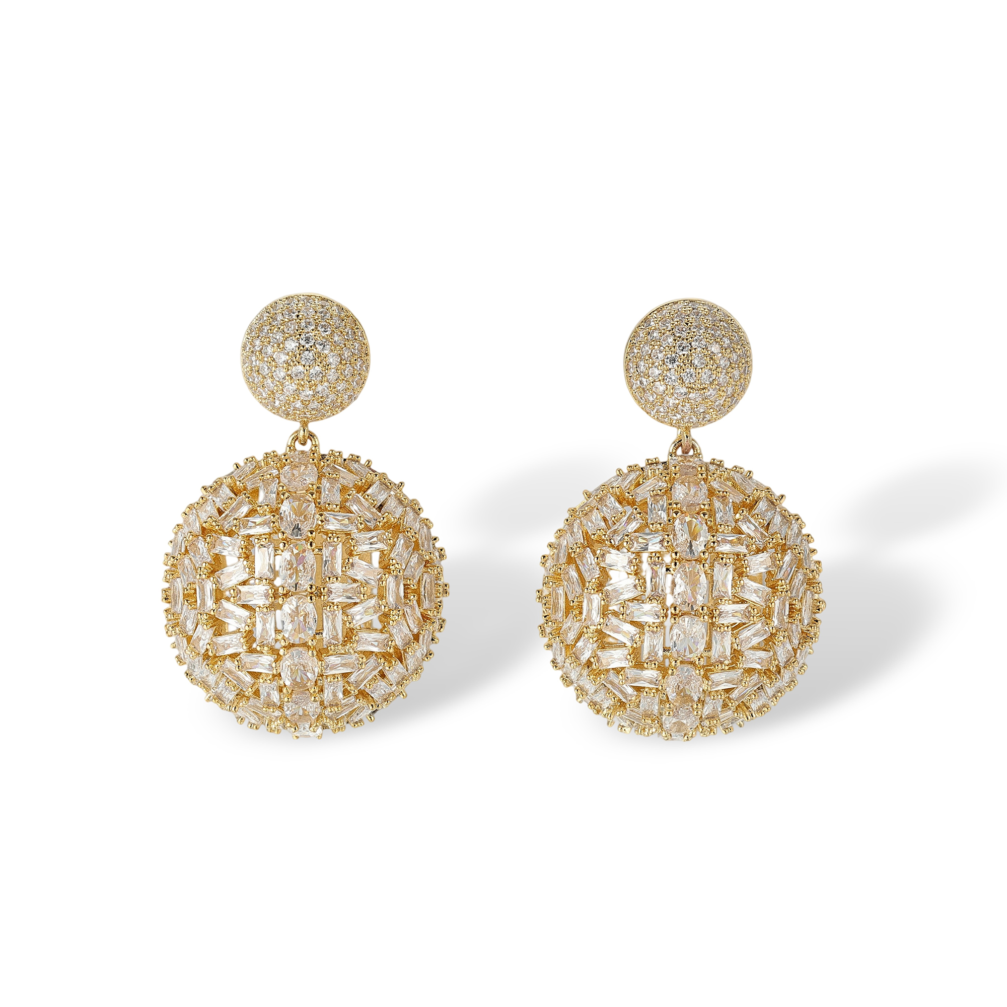 Juliette 18K Gold Spherical Drop Earrings