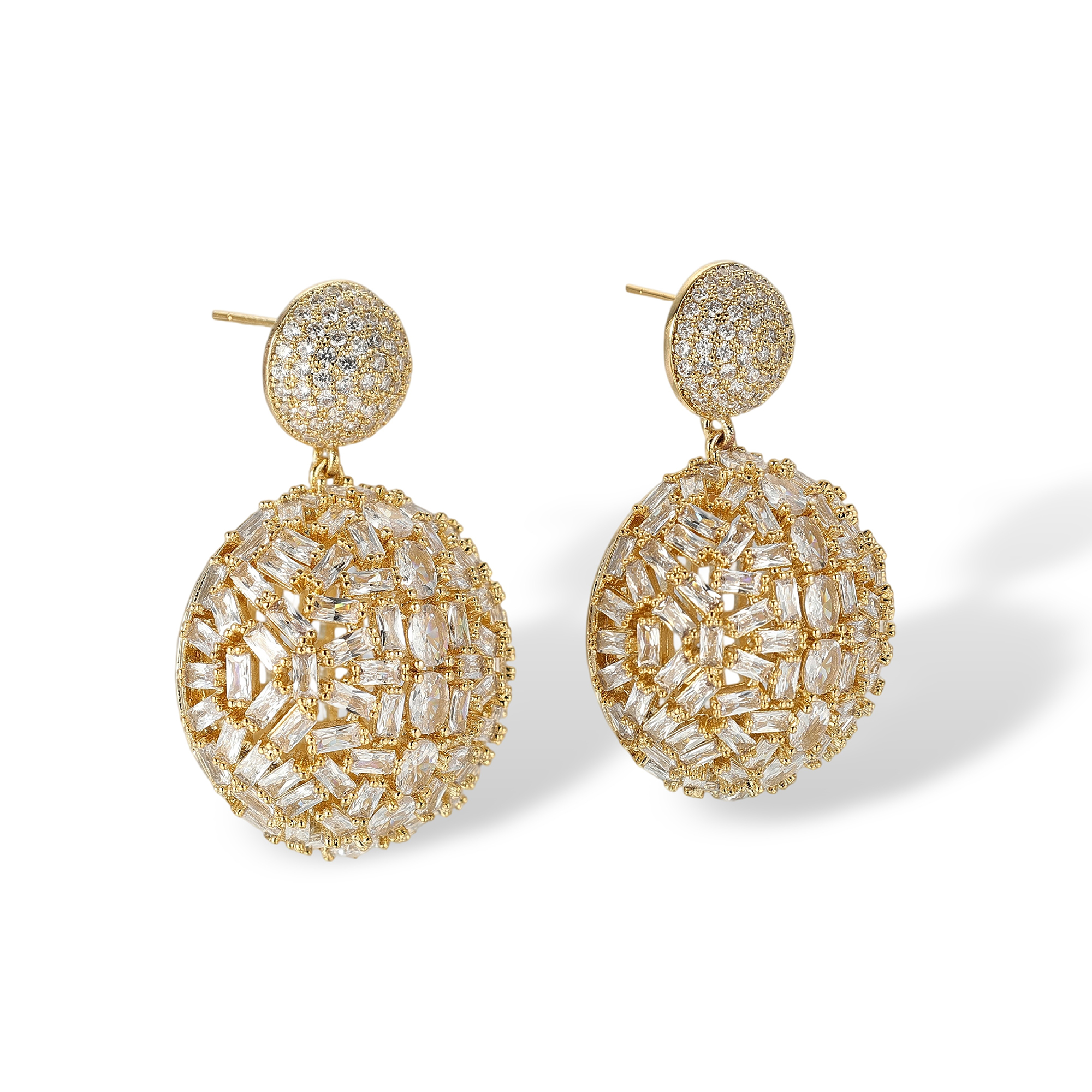Juliette 18K Gold Spherical Drop Earrings
