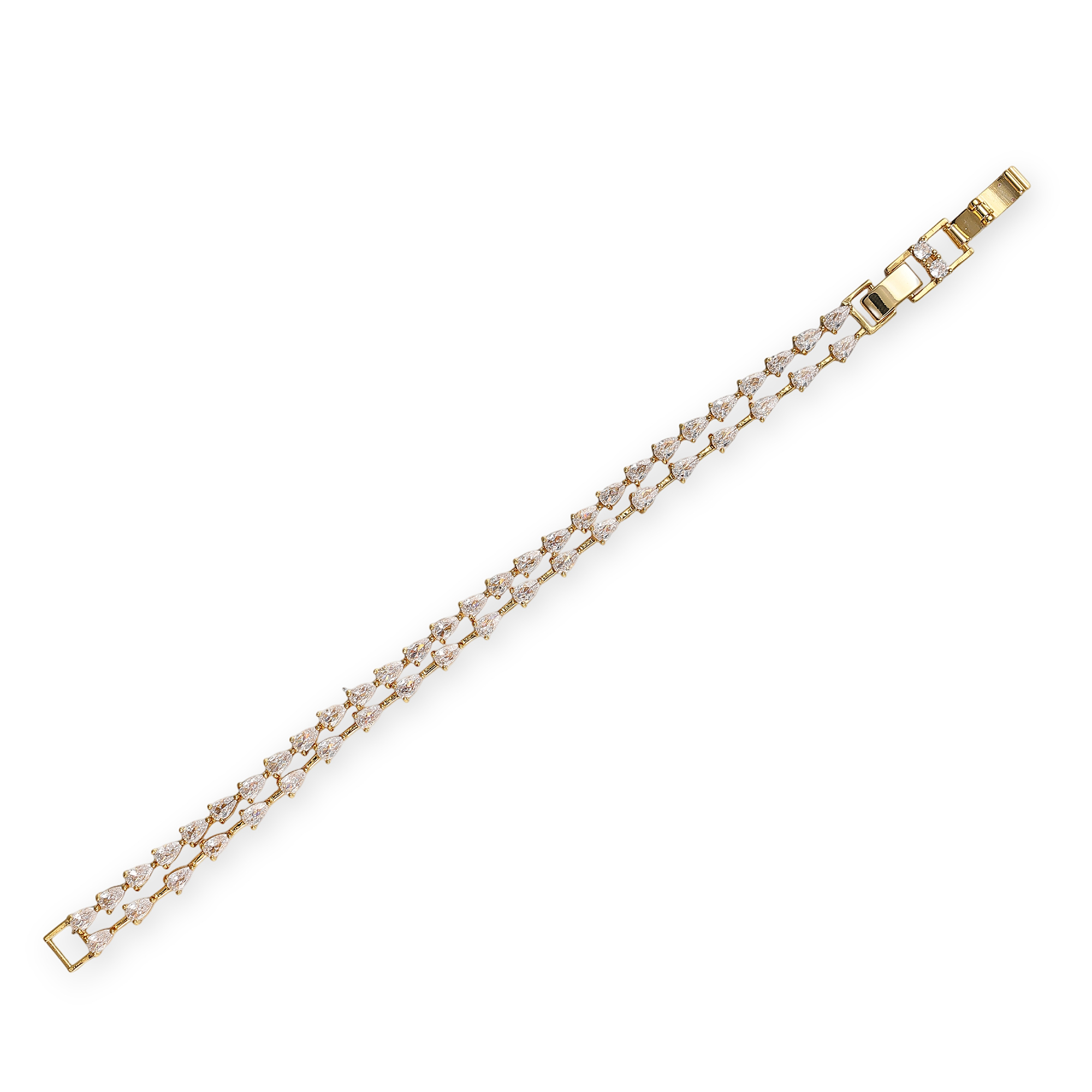 Justina 18K Gold Dual-Row Teardrop Bracelet