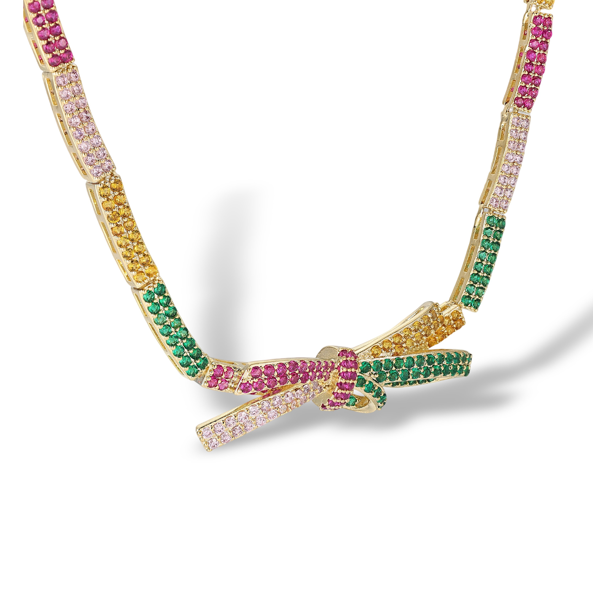 Karis Multicolor Butterfly Bow Necklace