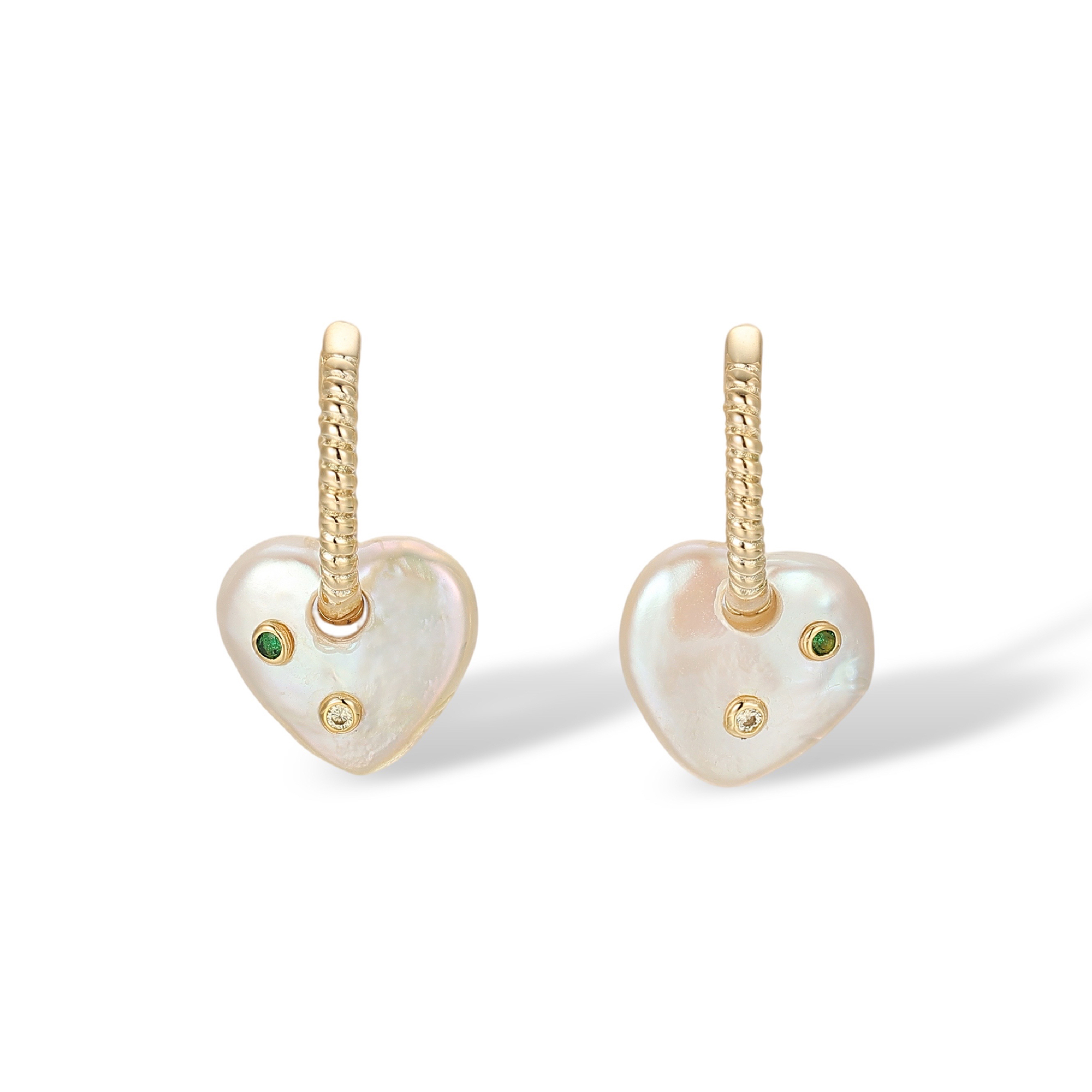 Léonilda White Baroque Pearl Heart Earrings