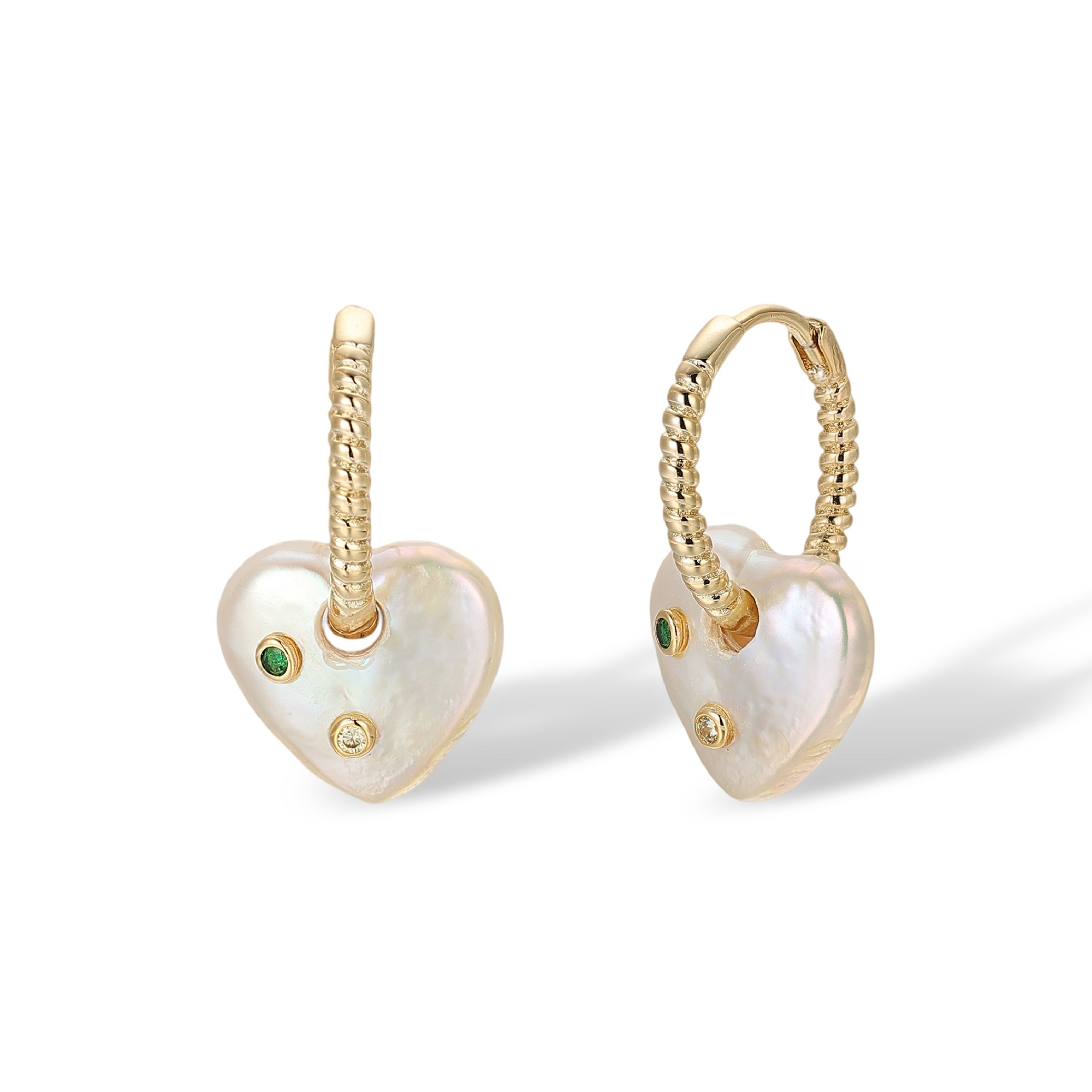 Léonilda White Baroque Pearl Heart Earrings