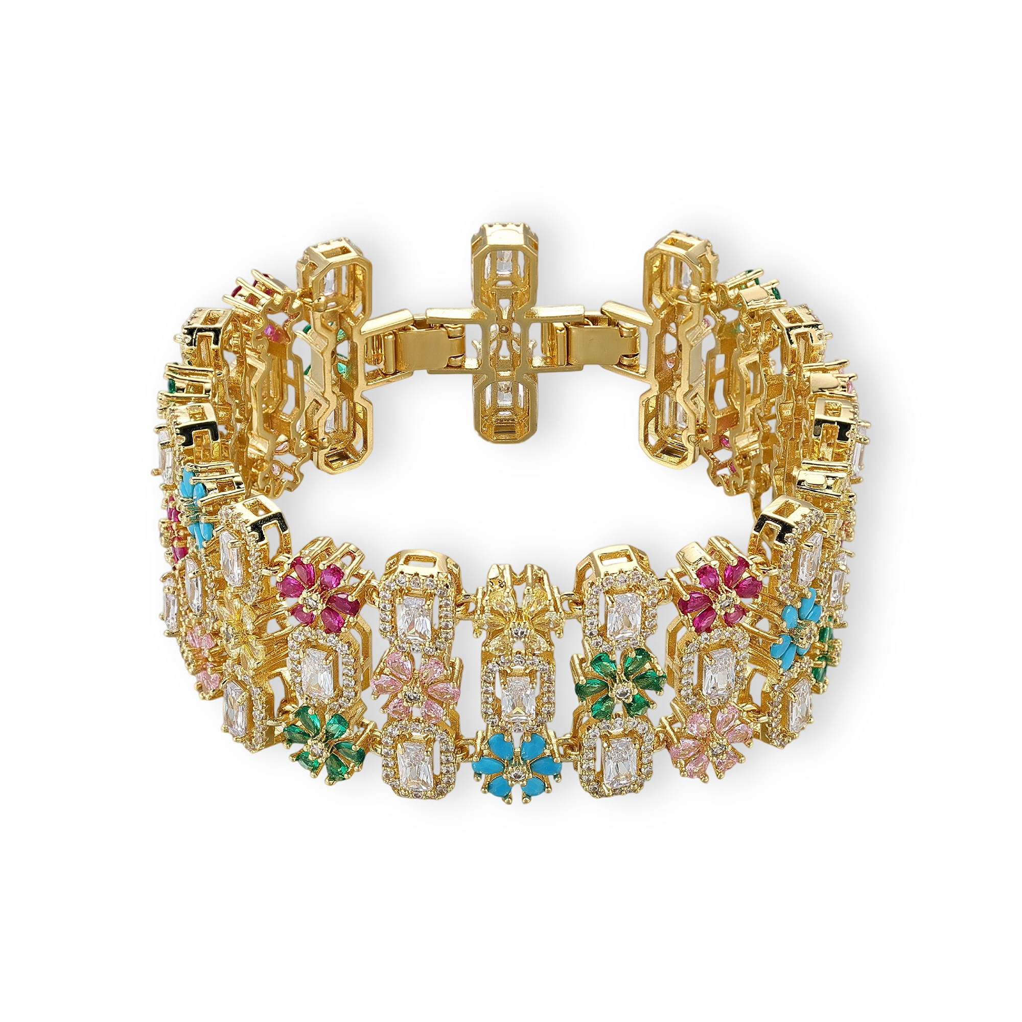 Lidwine Multicolor Baguette Floral Bracelet