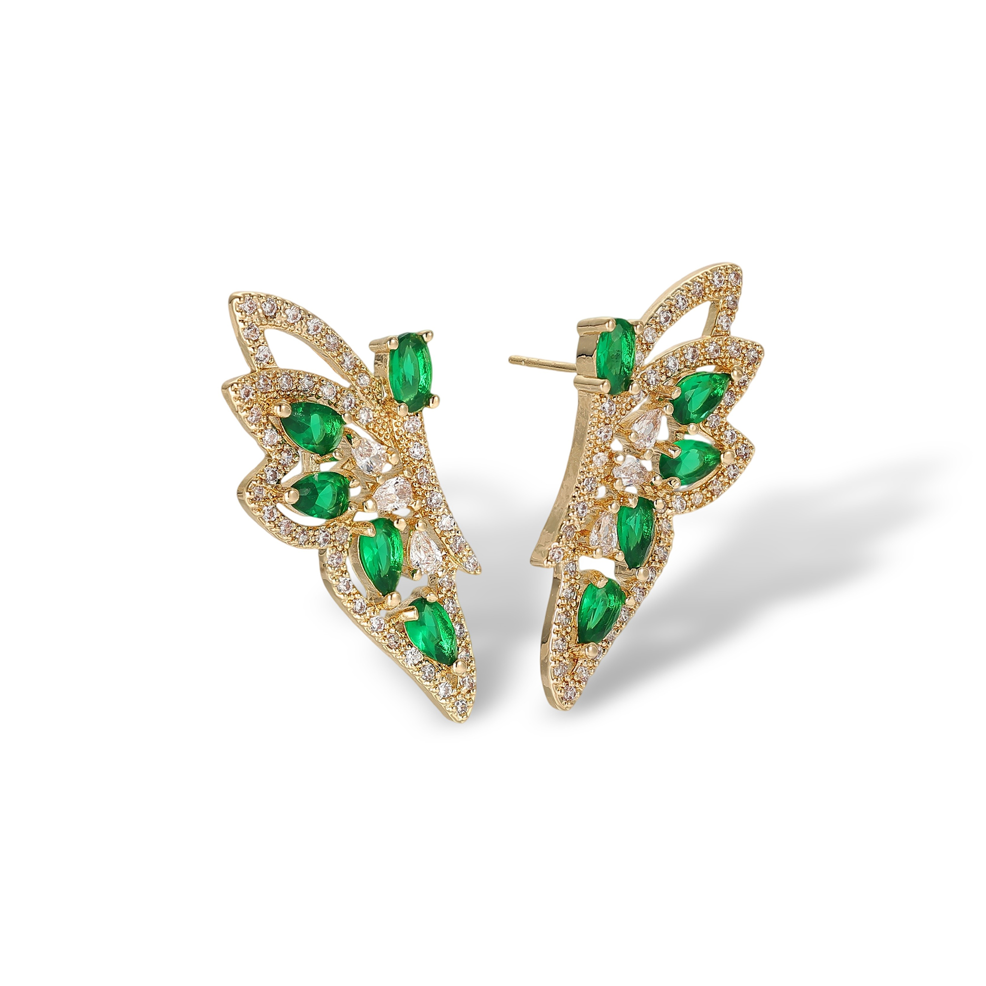 Lilitha Green Butterfly Vine Drop Earrings & Necklace Set