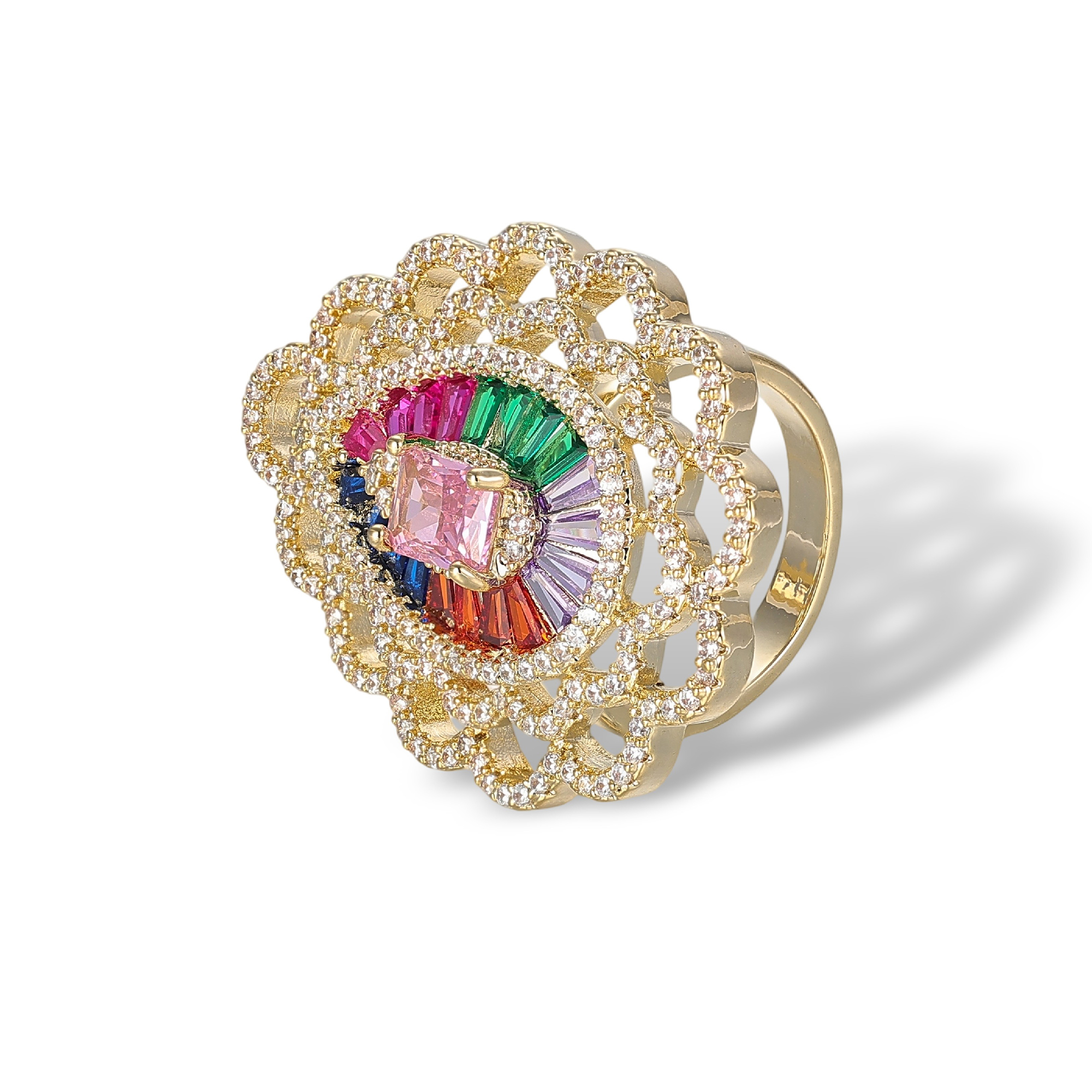 Lothildis Multicolor Teardrop Open Ring