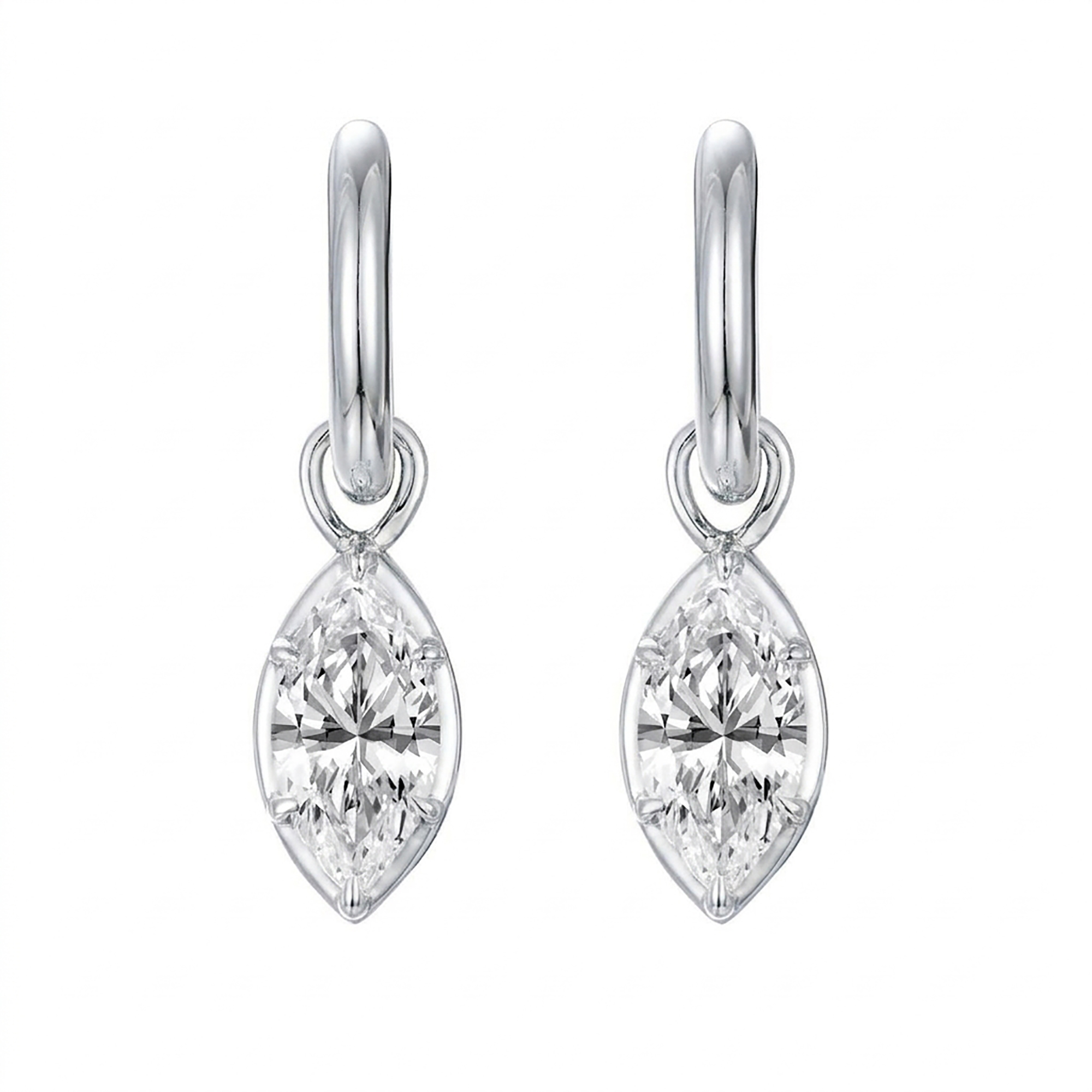 Ludovica 18K Gold Marquise Moissanite Drop Earrings 