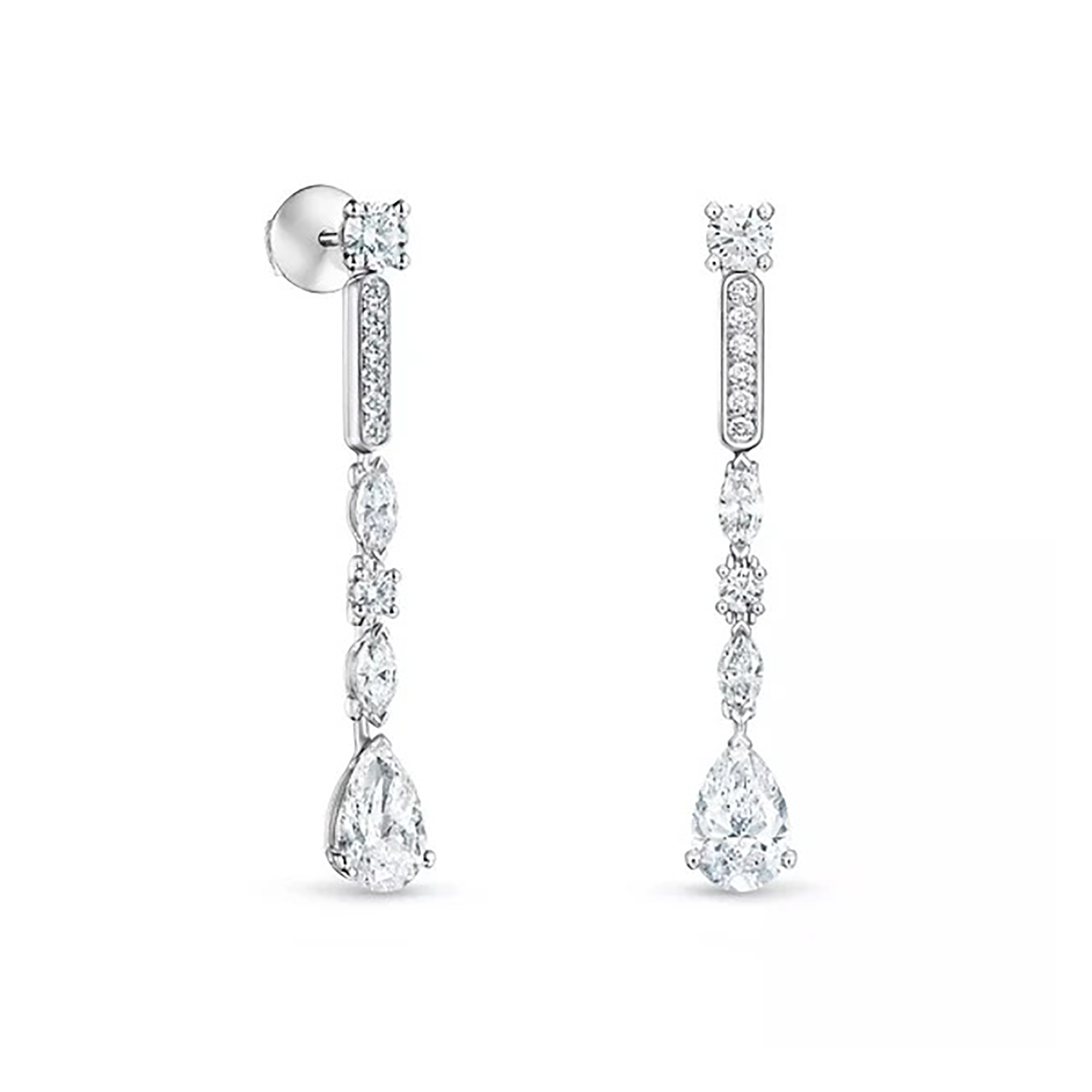Mélodie White Mixed Shape Drop Earrings