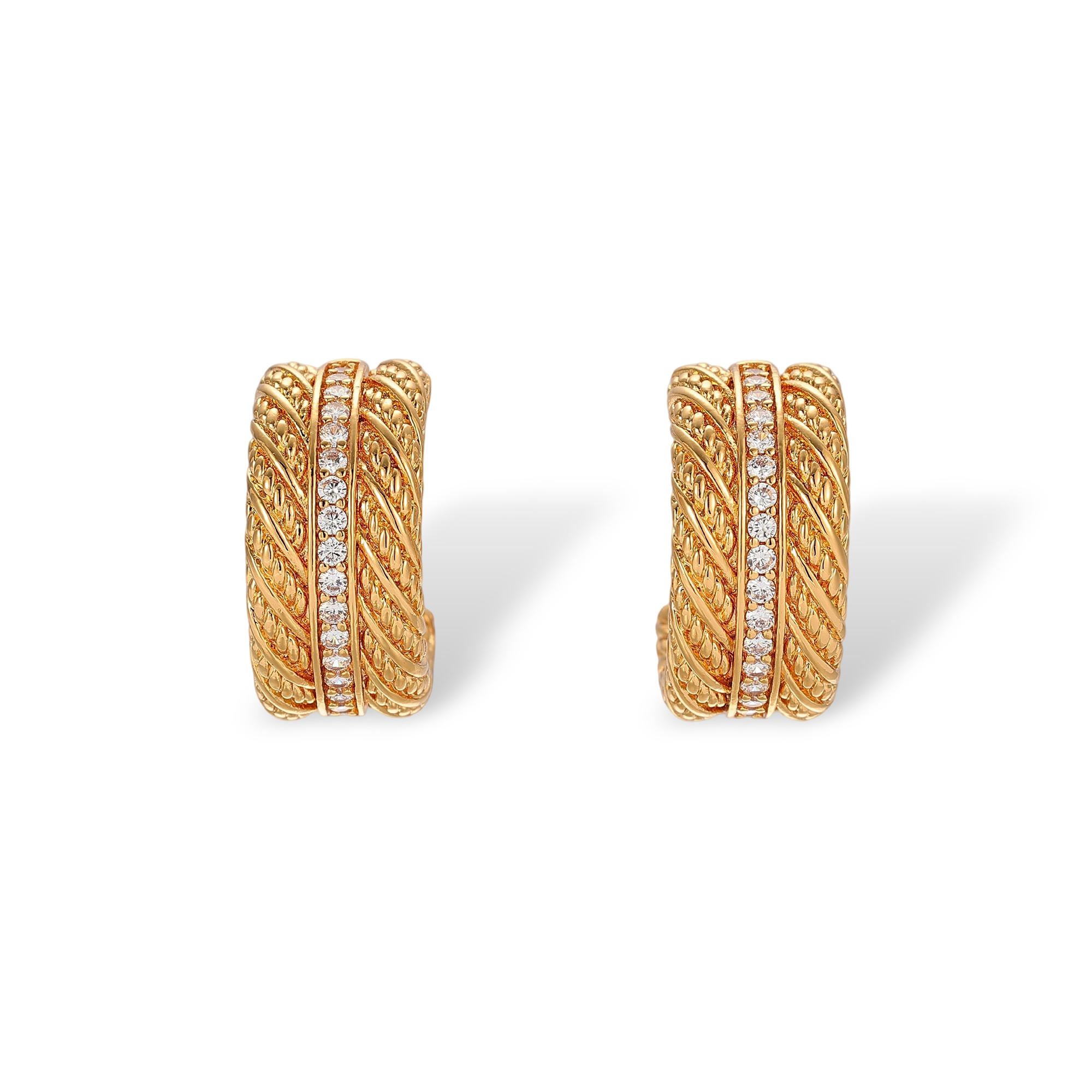 Maïté 18K Gold Twisted Cable C Shaped Earrings