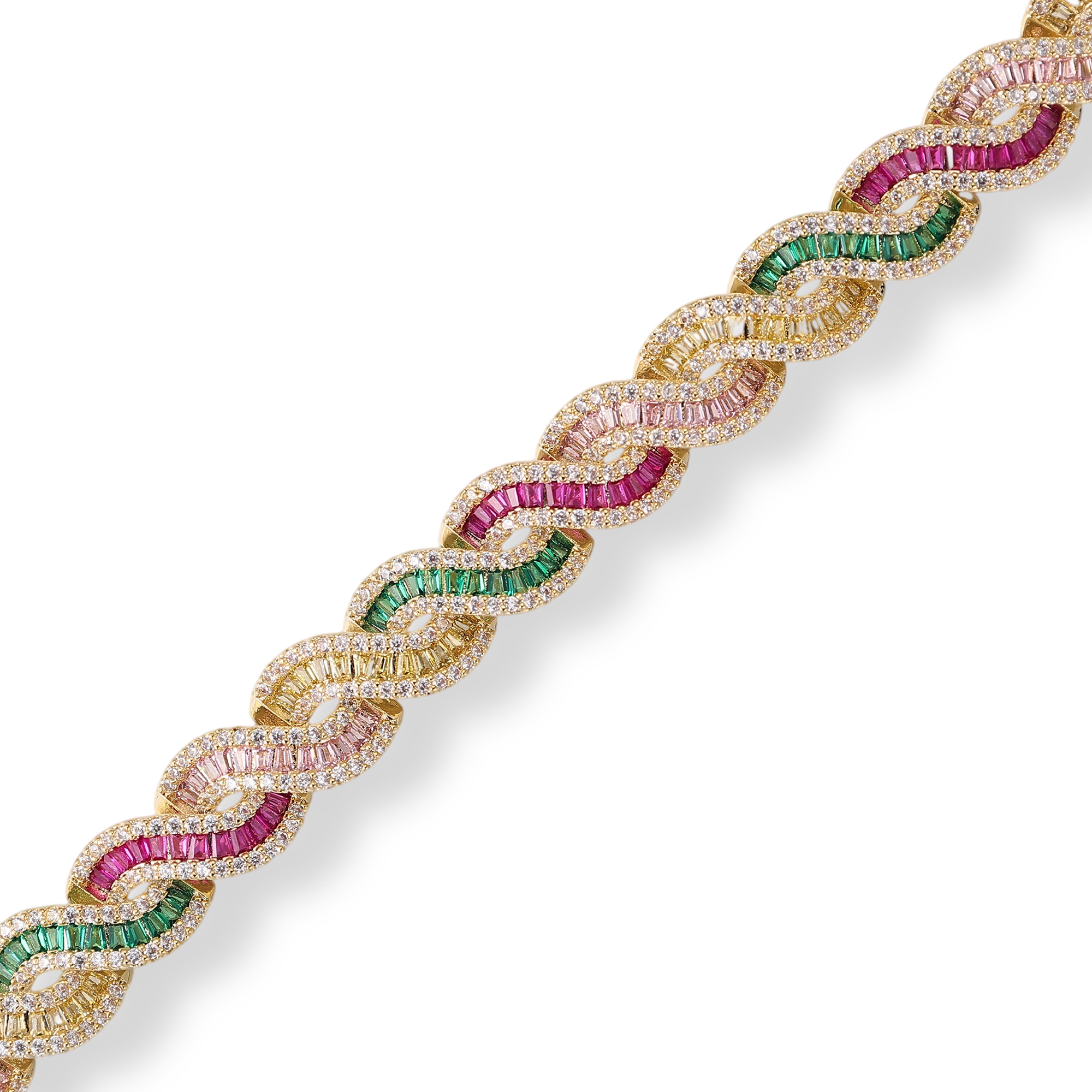 Madalène Multicolor Twisted Cable Wave Bracelet