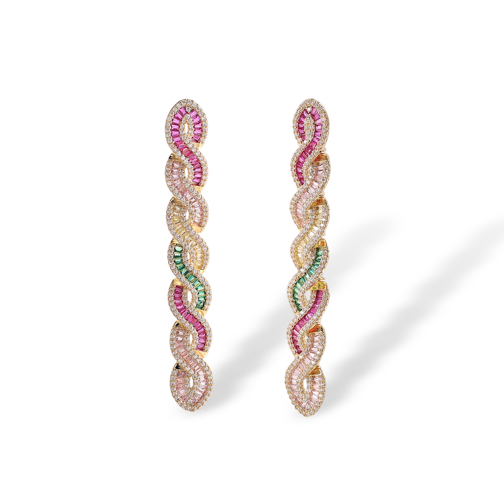 Madalène Multicolor Twisted Cable Wave Drop Earrings