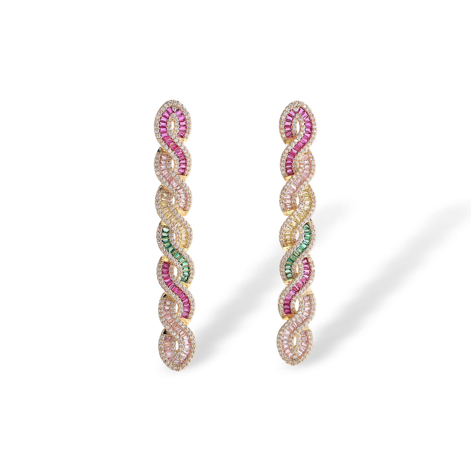 Madalène Multicolor Twisted Cable Wave Drop Earrings