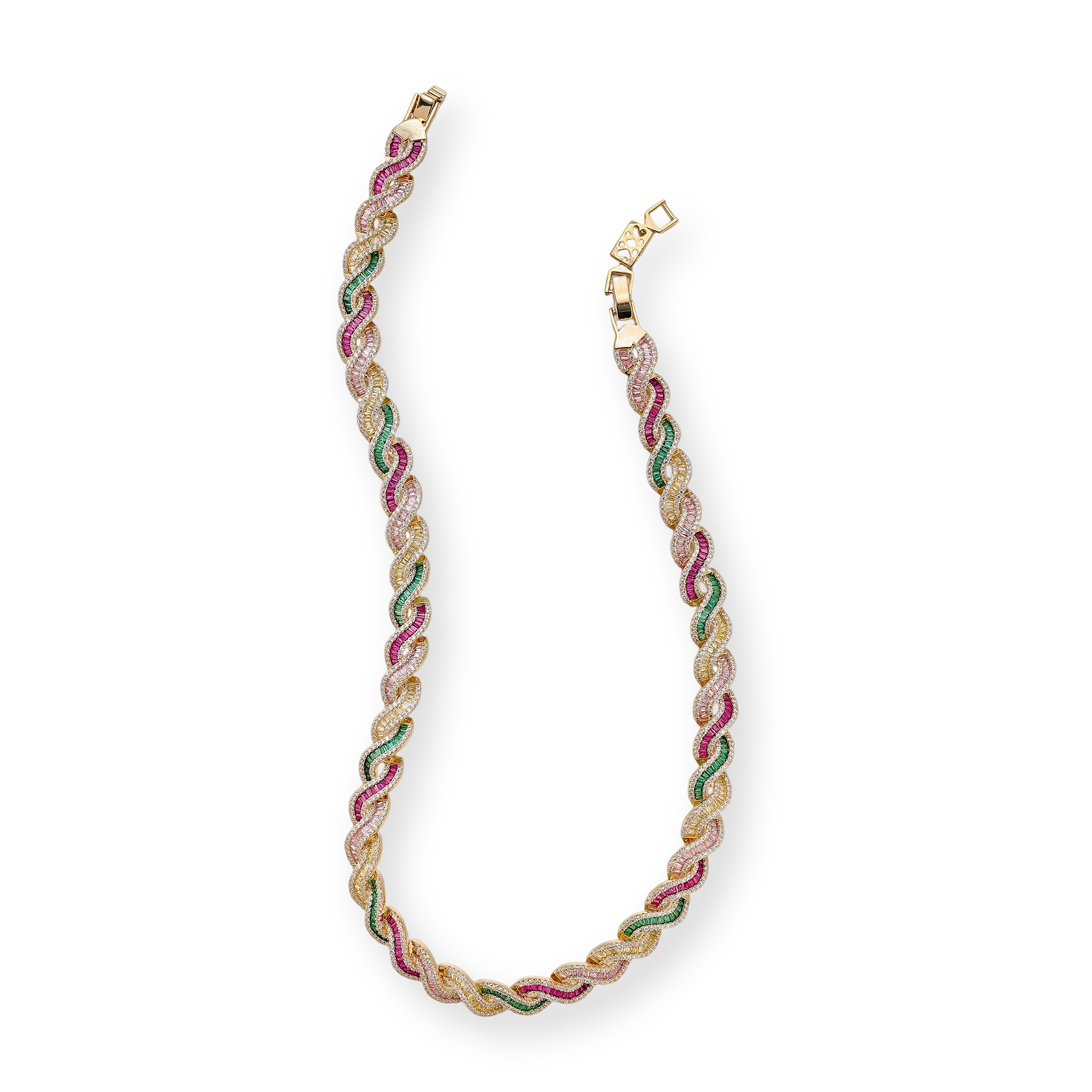 Madalène Multicolor Twisted Cable Wave Necklace