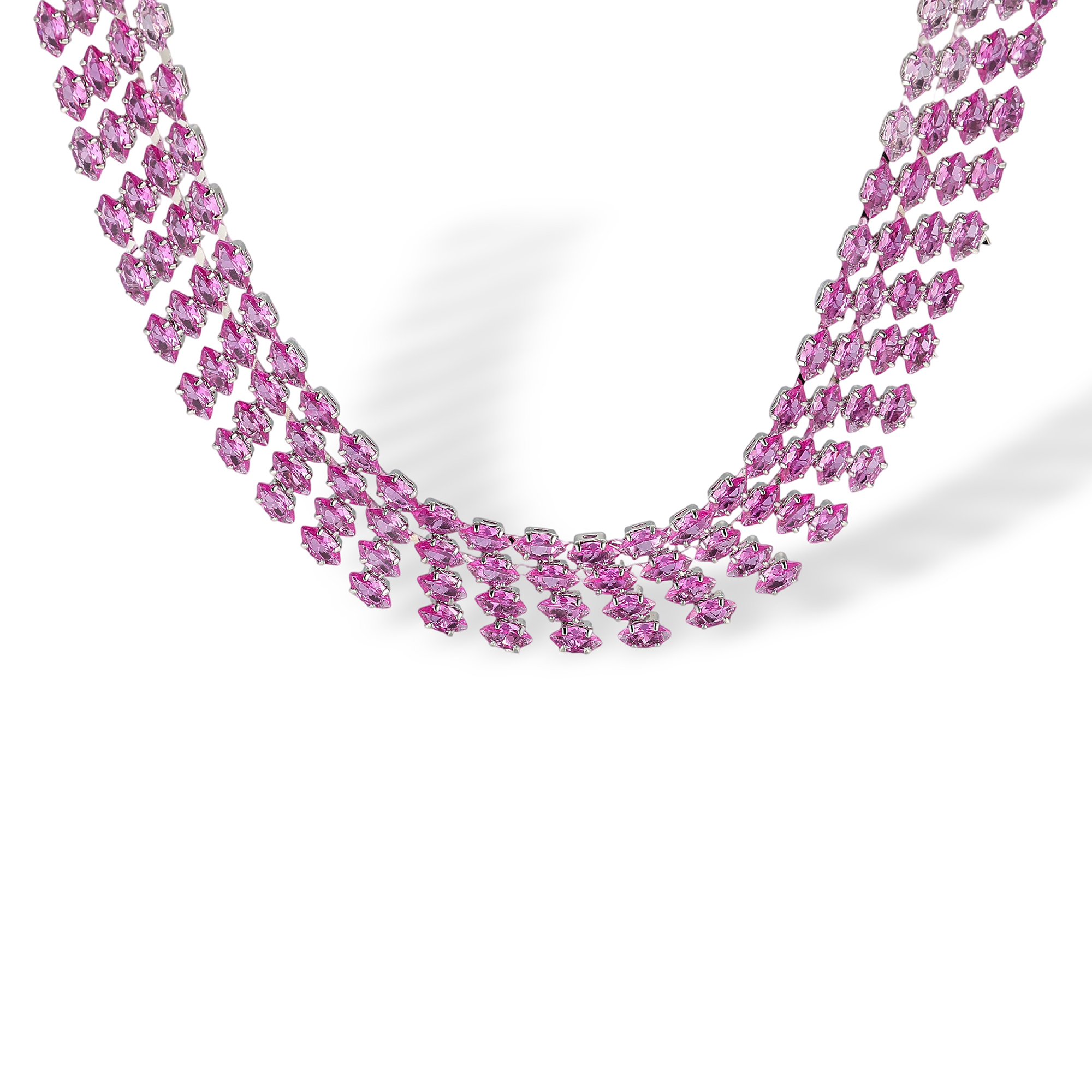 Madrigal Pink Marquise Mesh Necklace