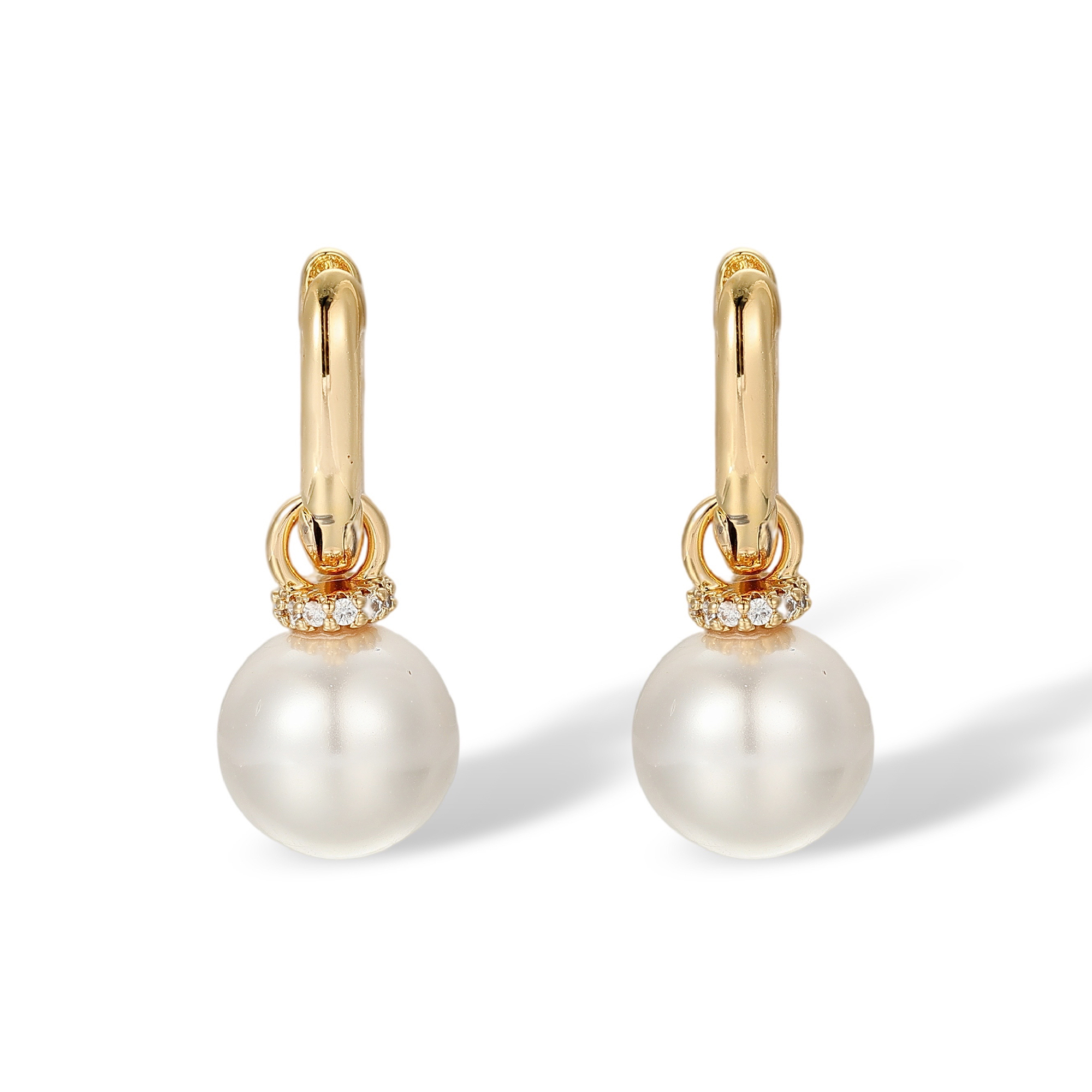 Marcelline 14K Gold Sphere Pearl Earrings