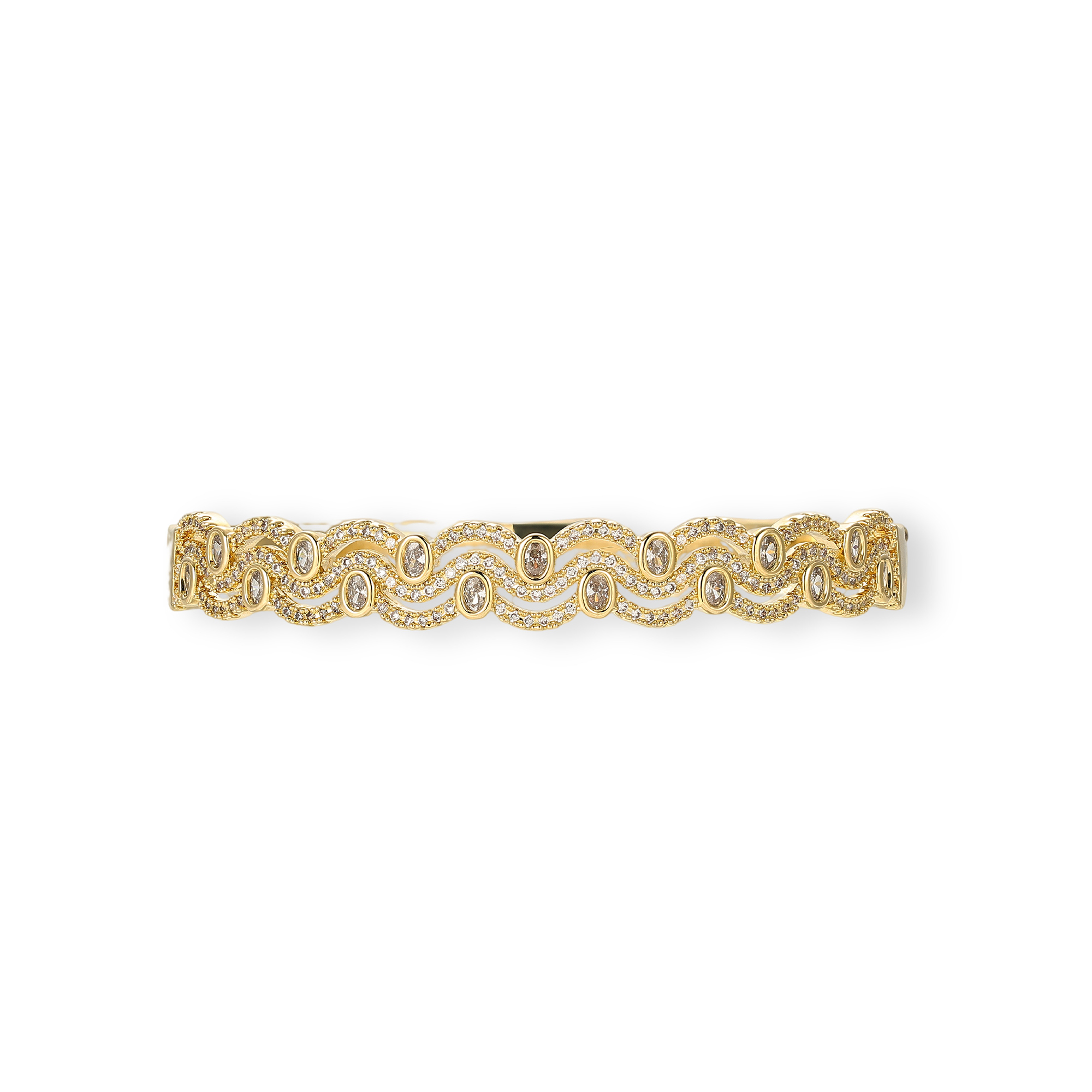 Margarita 16K Gold Scalloped Wave Bangle