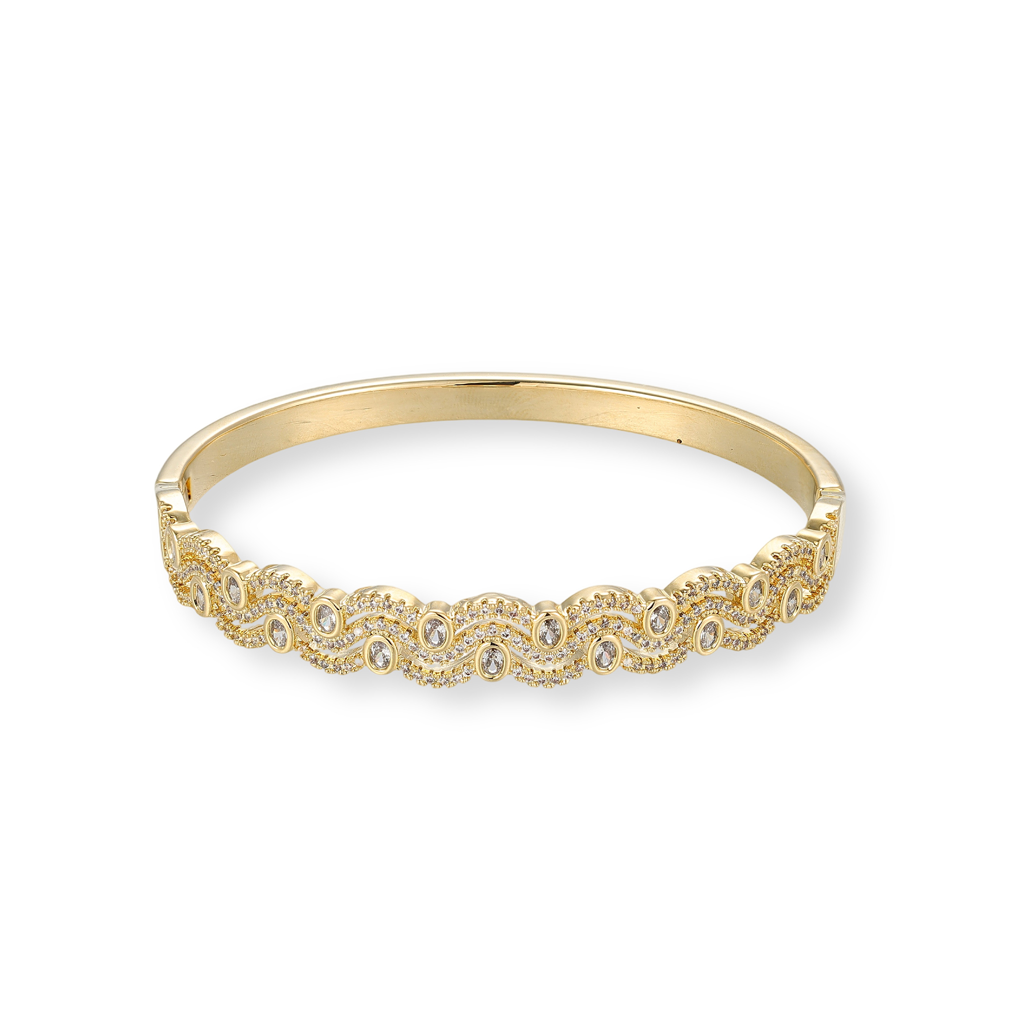 Margarita 16K Gold Scalloped Wave Bangle