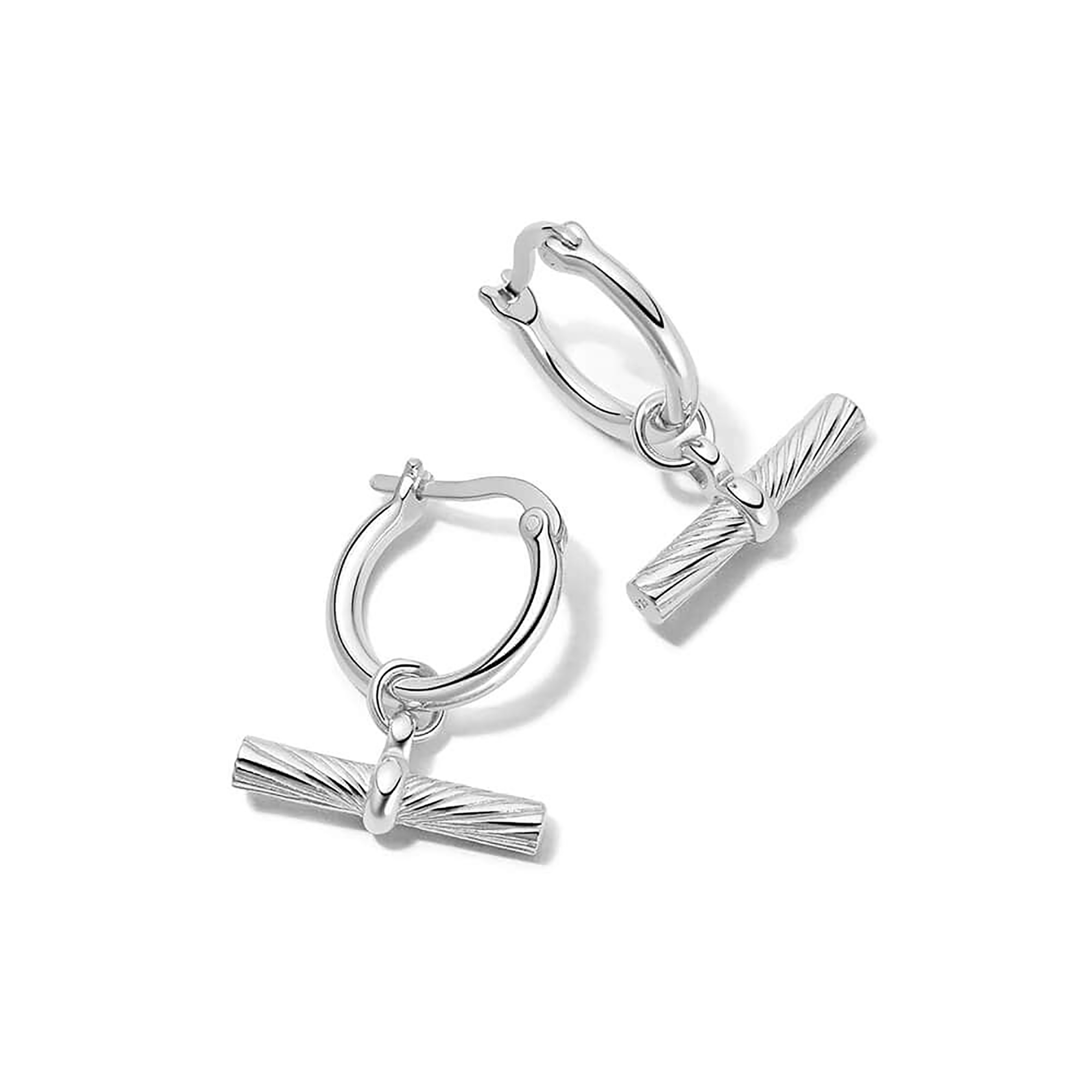 Mariannick 18K Gold T-Bar Huggie Earrings