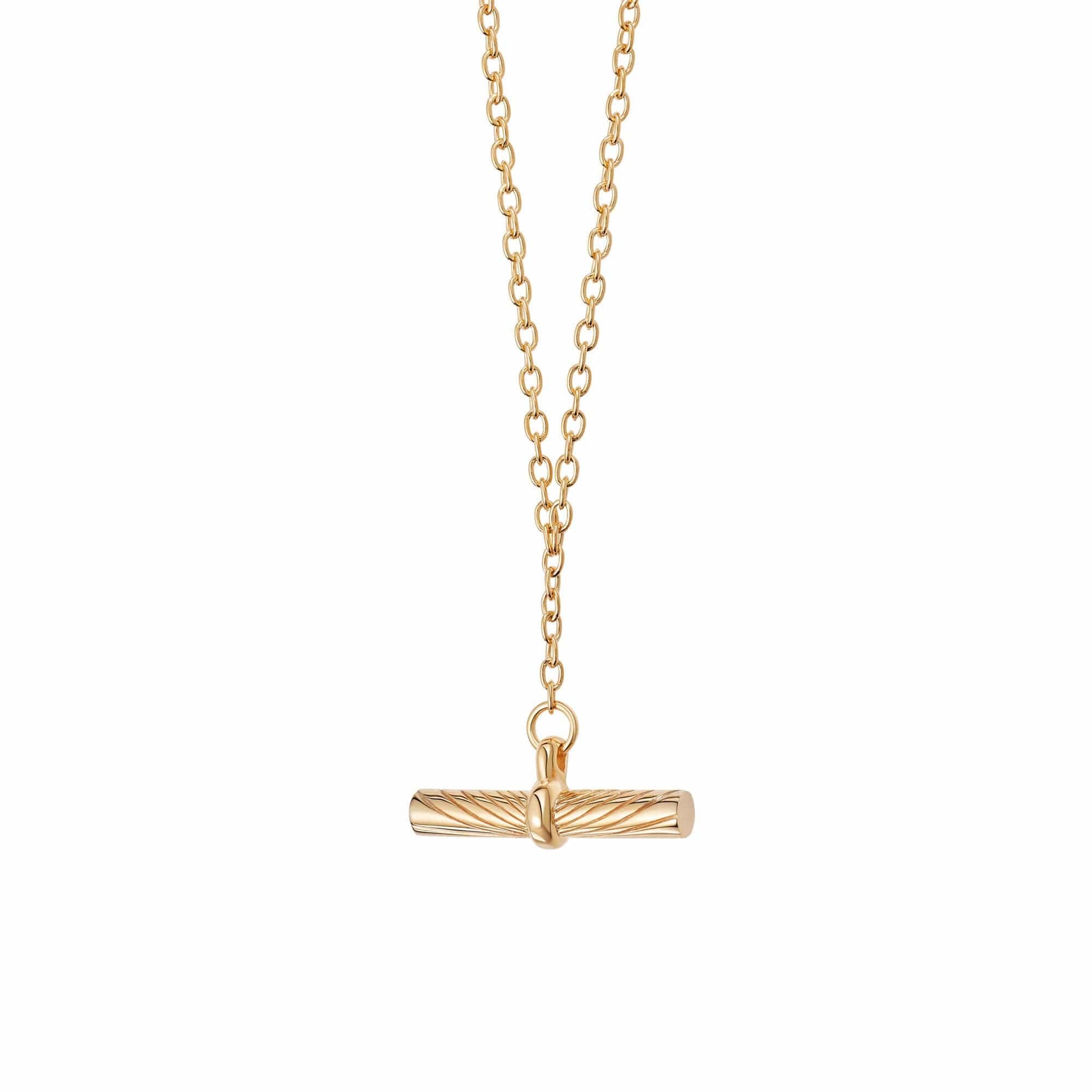 Mariannick 18K Gold T-Bar Necklace