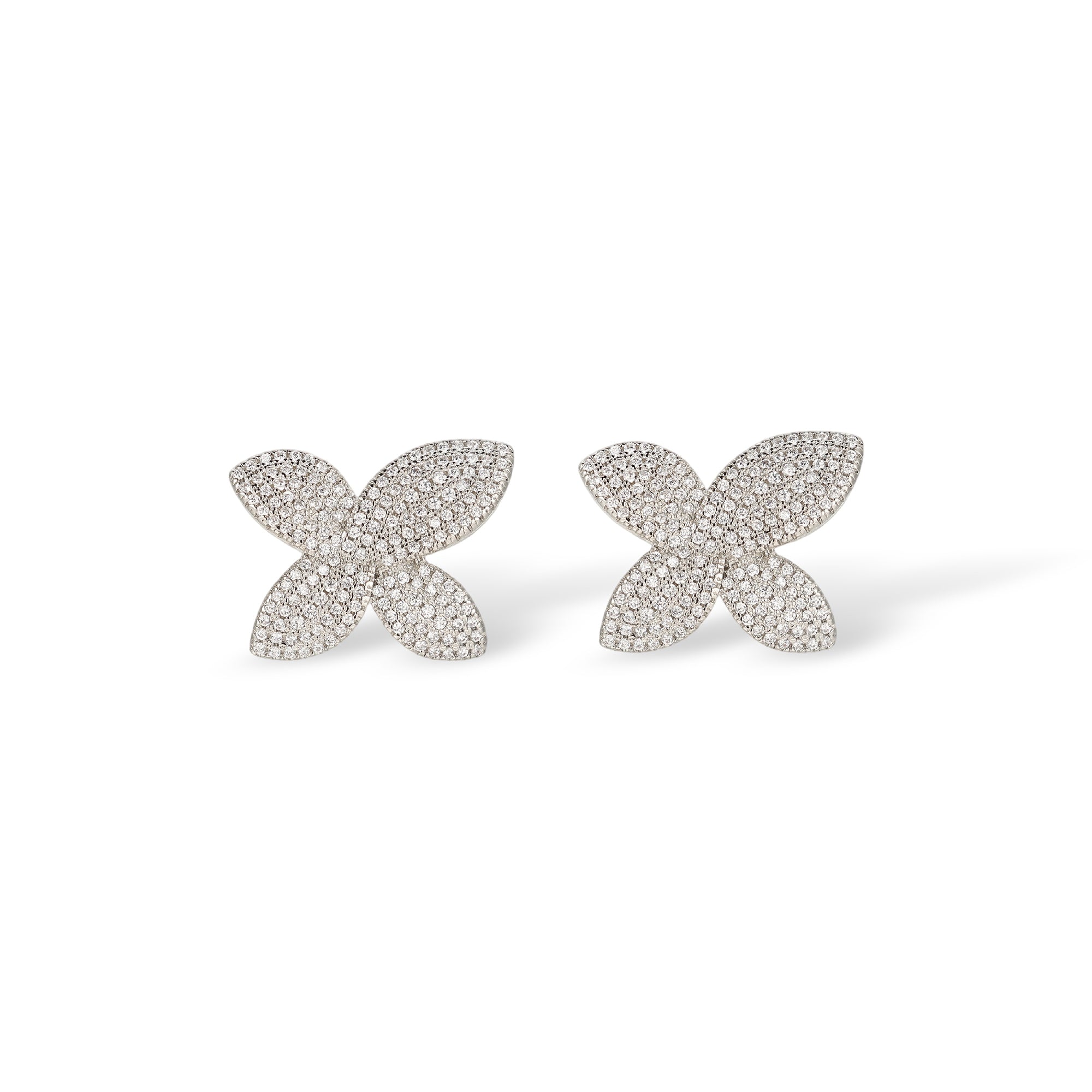Marly White Butterfly Stud Earrings