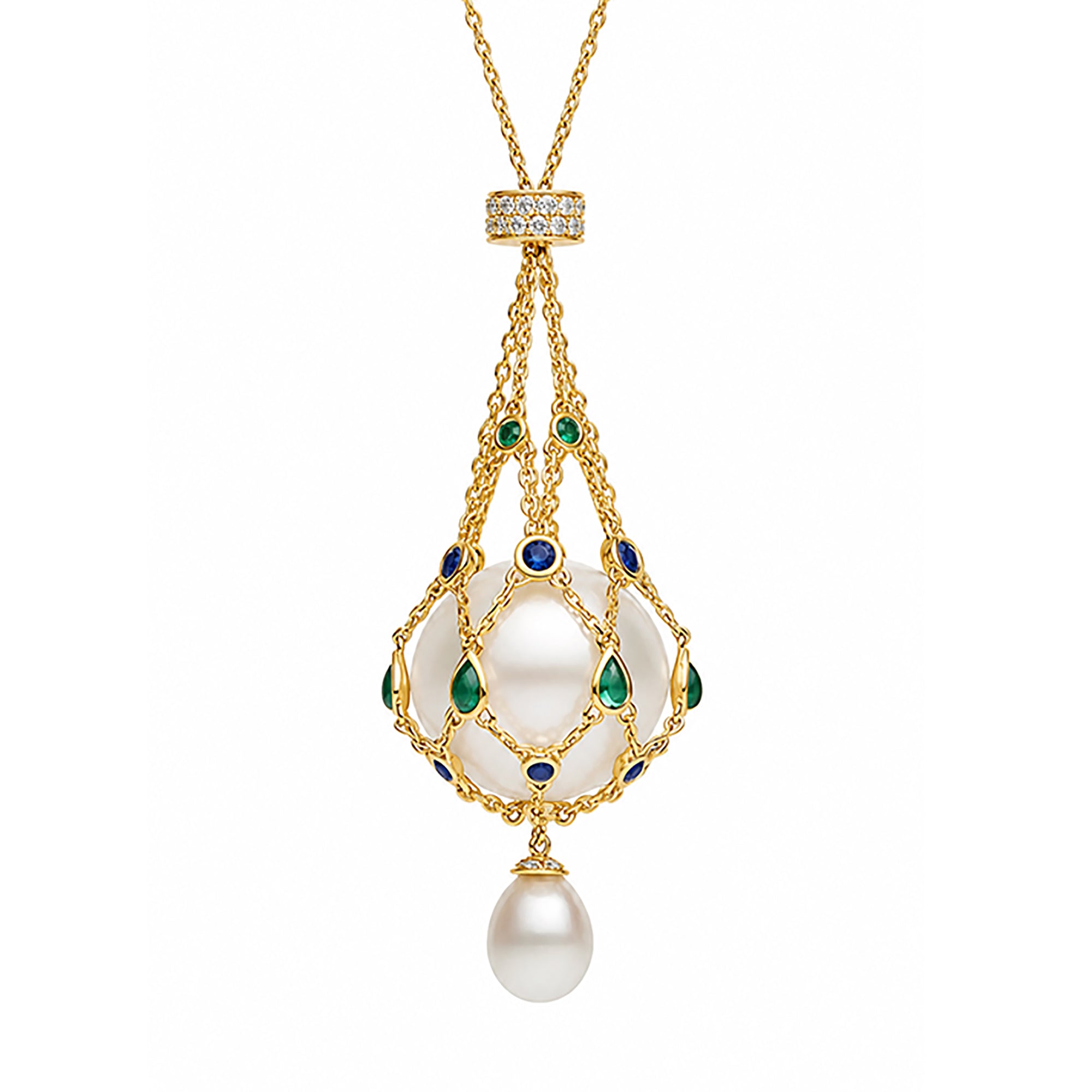 Mathilda Multicolor Accent Pearl Pendant Necklace