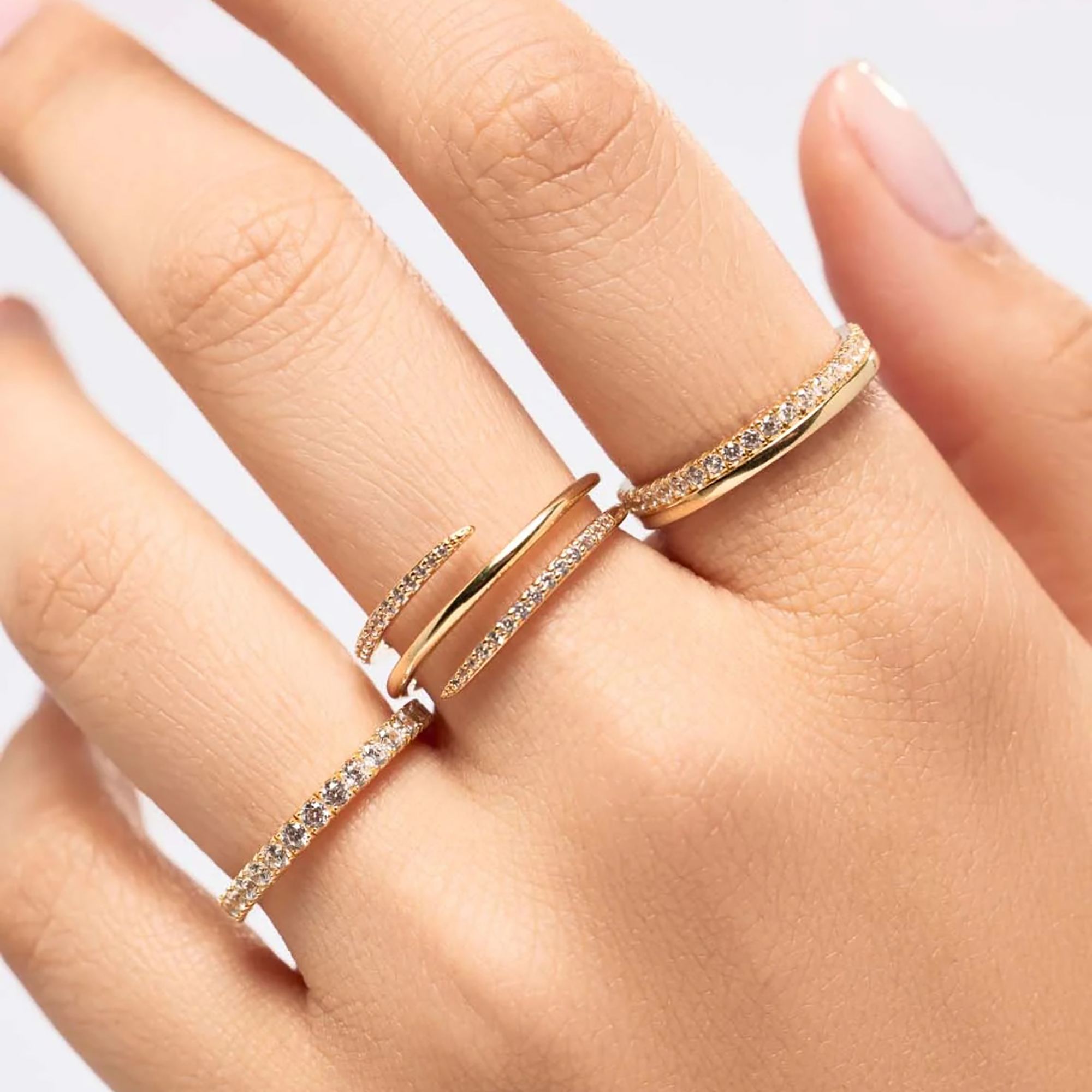 Claudianne 18K Gold Triple Spiral Wrap Open Ring
