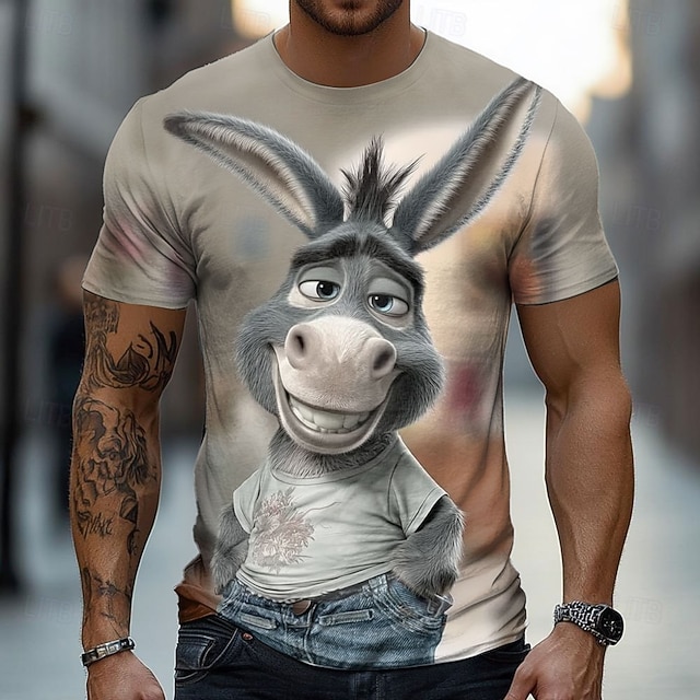  Men's Animal Cows T Shirt Short Sleeve T shirt