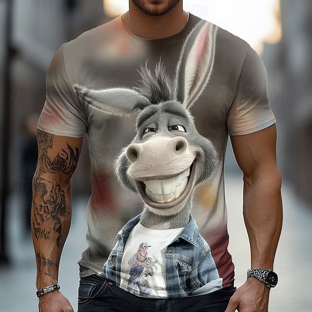  Men's Animal Cows T Shirt Short Sleeve T shirt