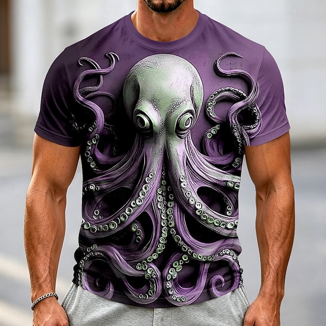 Men's Animal Fish T Shirt Short Sleeve T shirt 