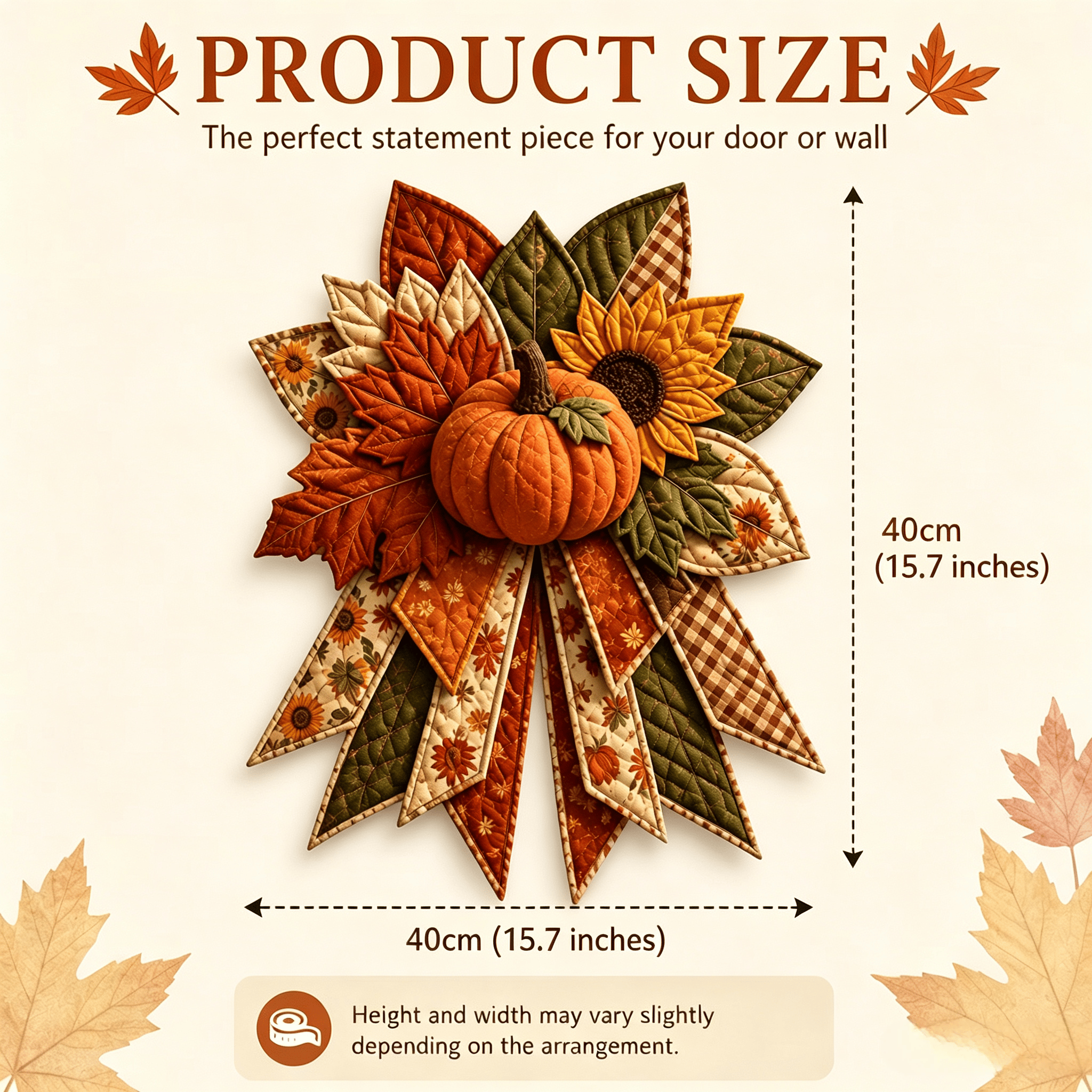 🔥Last Day 49% OFF - 🎃🎀 Oversized Seasonal Quilted Door Bow DIY Sewing Kit