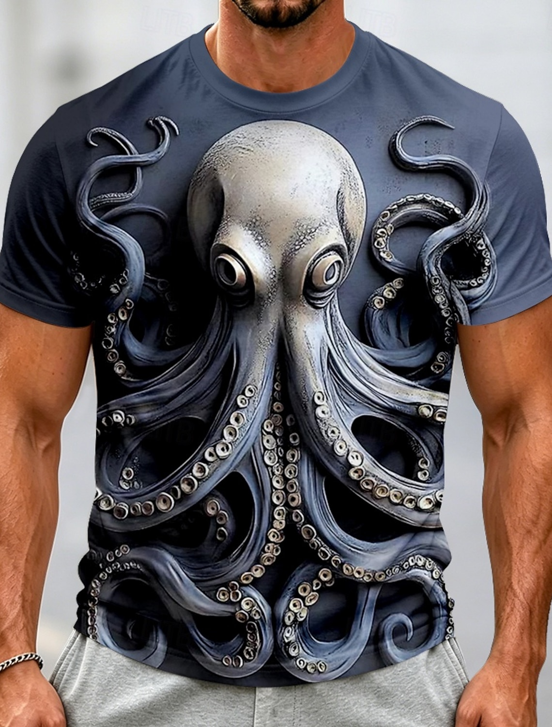 Men's Animal Fish T Shirt Short Sleeve T shirt 