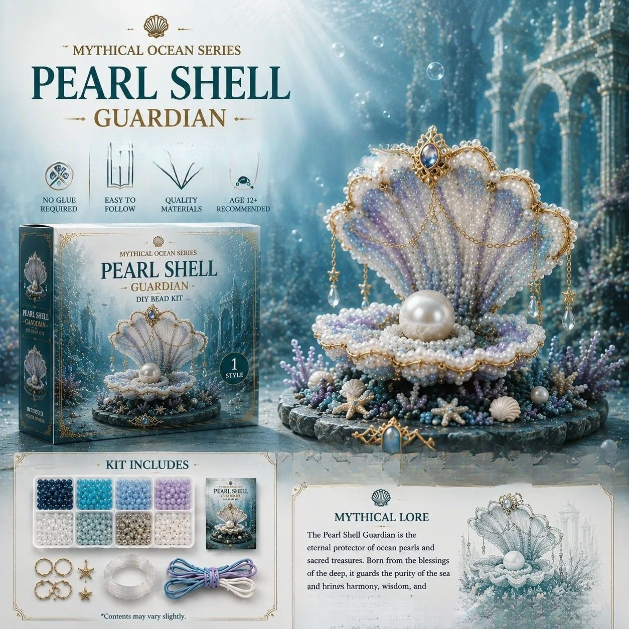 Mythical Ocean Pearl Shell DIY bead kit style