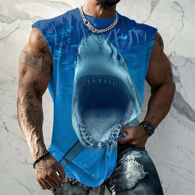 Men's Animal Fish T Shirt Short Sleeve T shirt 