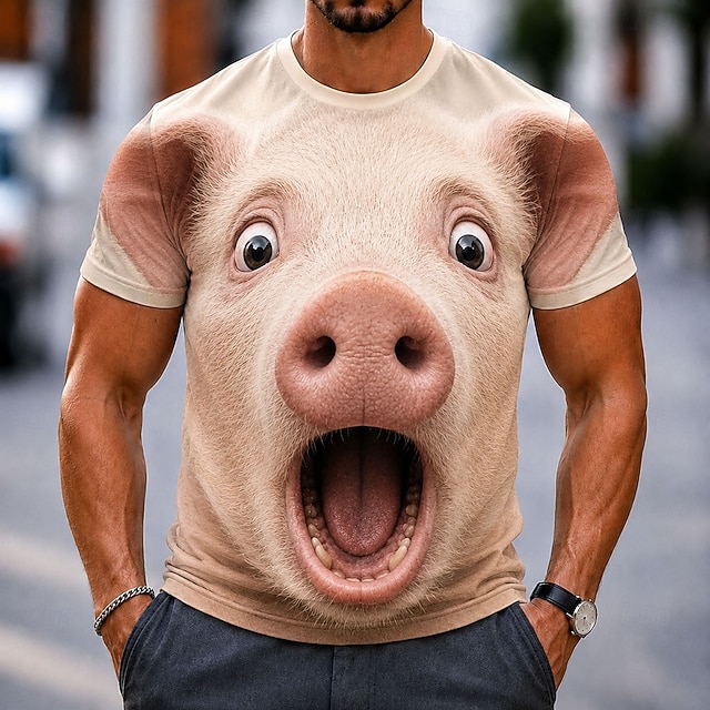 Men's Animal Fish T Shirt Short Sleeve T shirt 