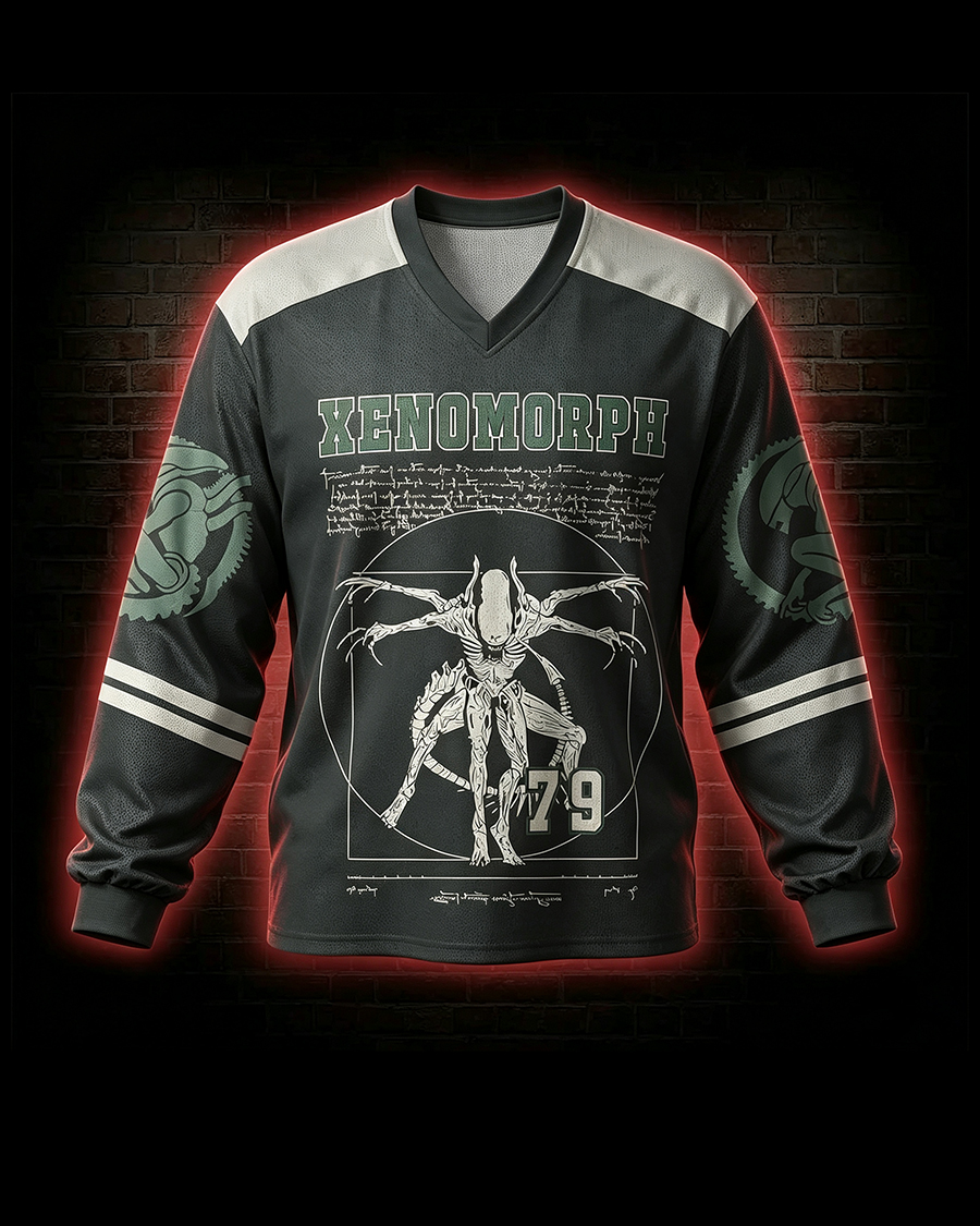Alien Horror V-Neck Long Sleeve Jersey