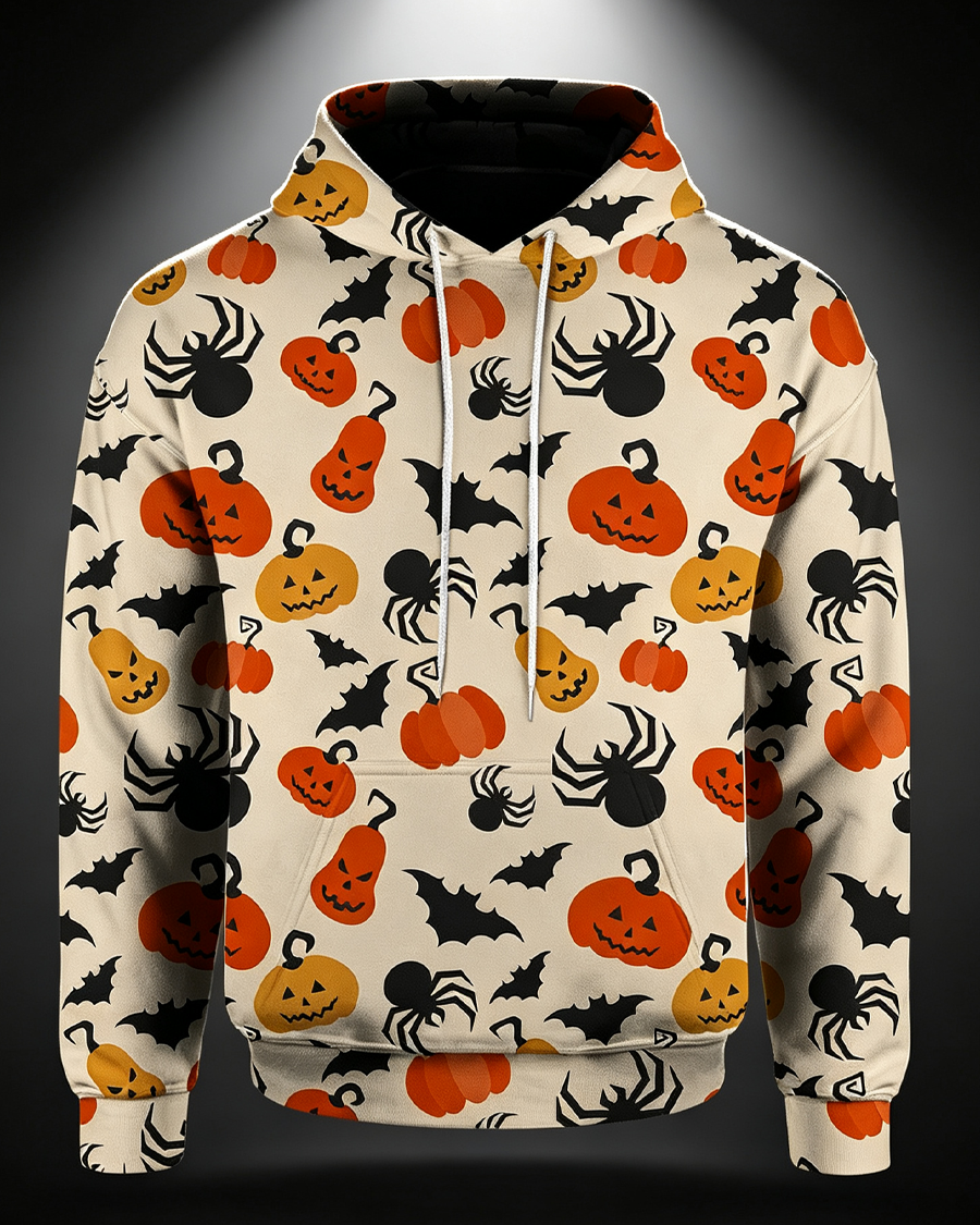 Pumpkin Spider Bat Halloween Hoodie