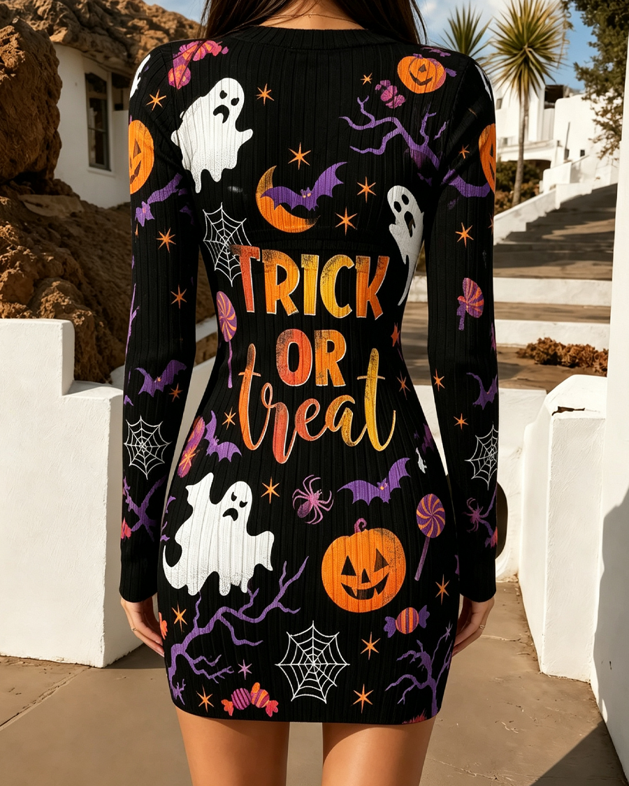 Trick Or Treat Bodycon Mini Dress